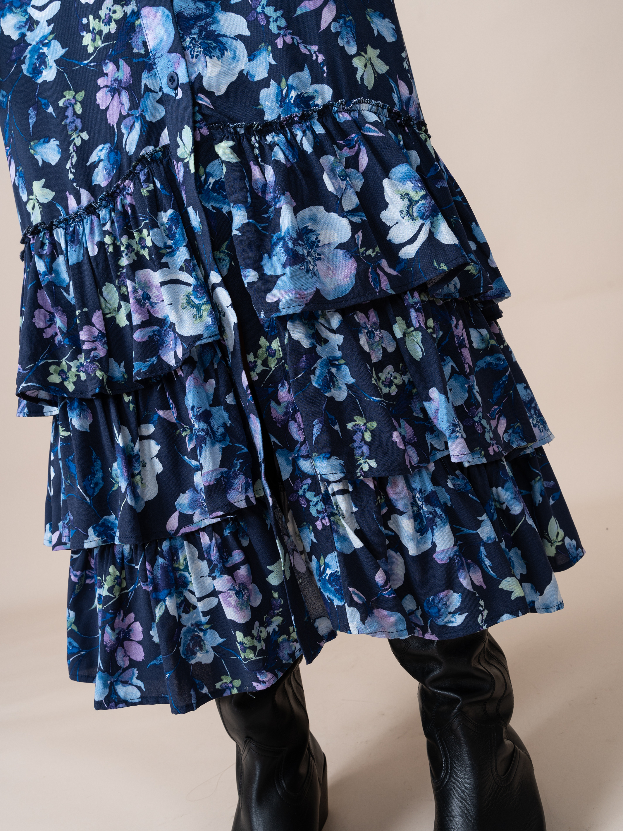 Vestido Micaela Estampado Azul
