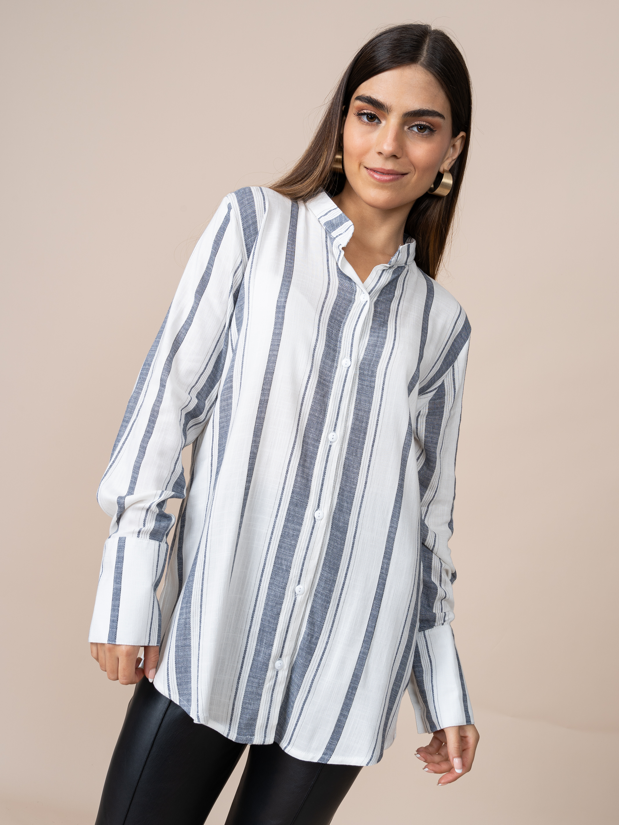 Blusa Gianina Rayas Plomo