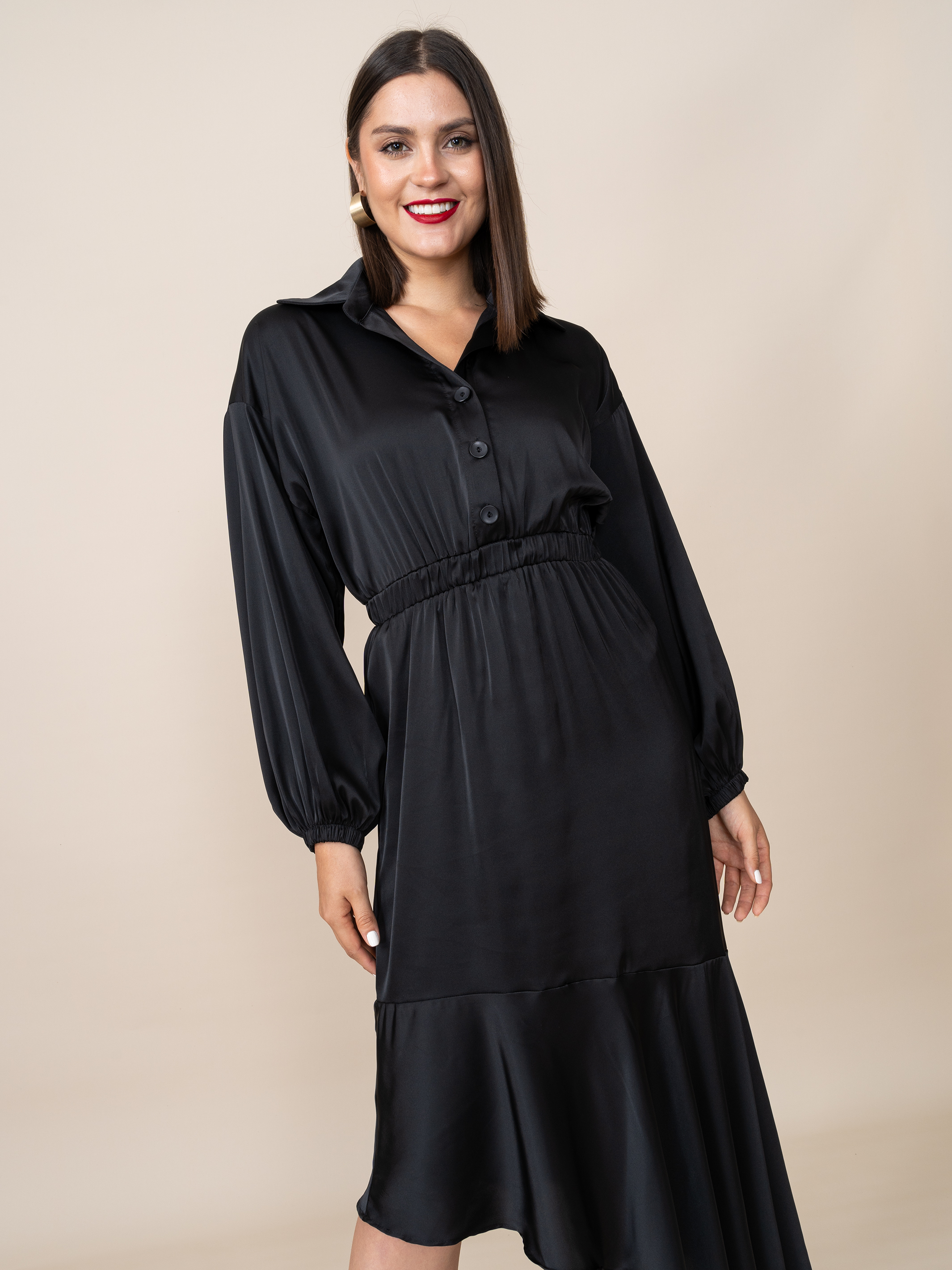 Vestido de Seda Jimena Negro