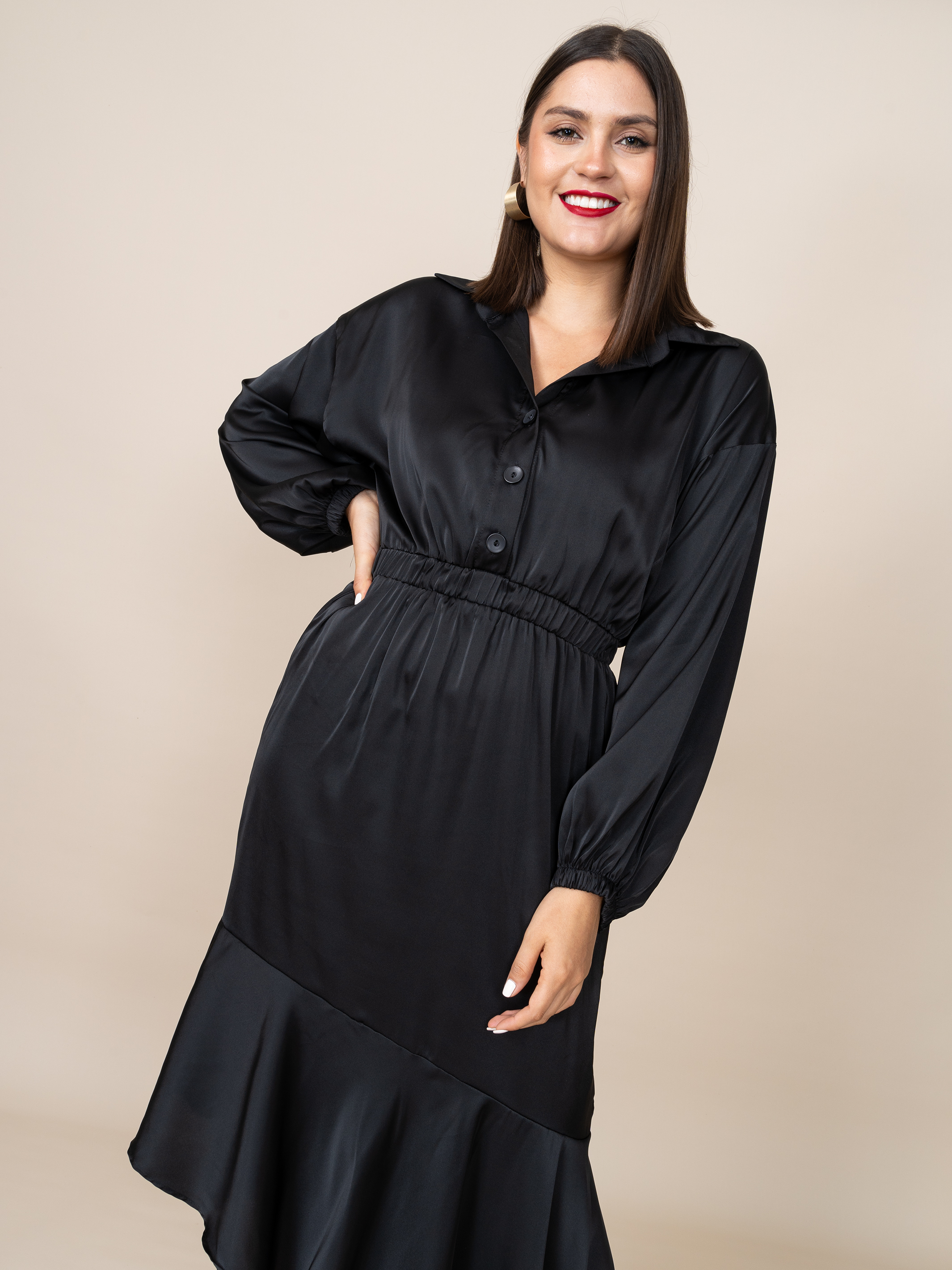 Vestido de Seda Jimena Negro