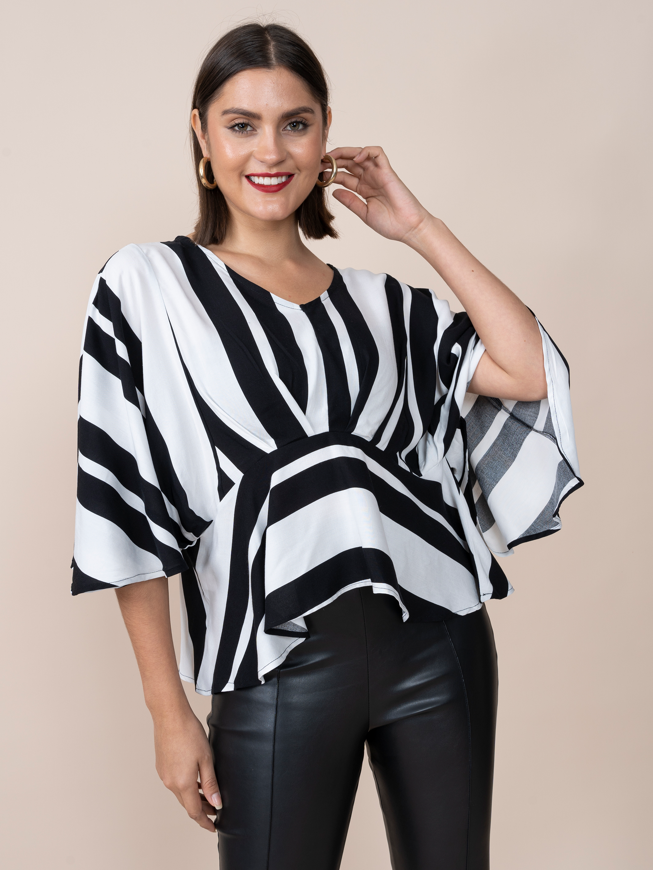 Karina Blouse Leaves Print