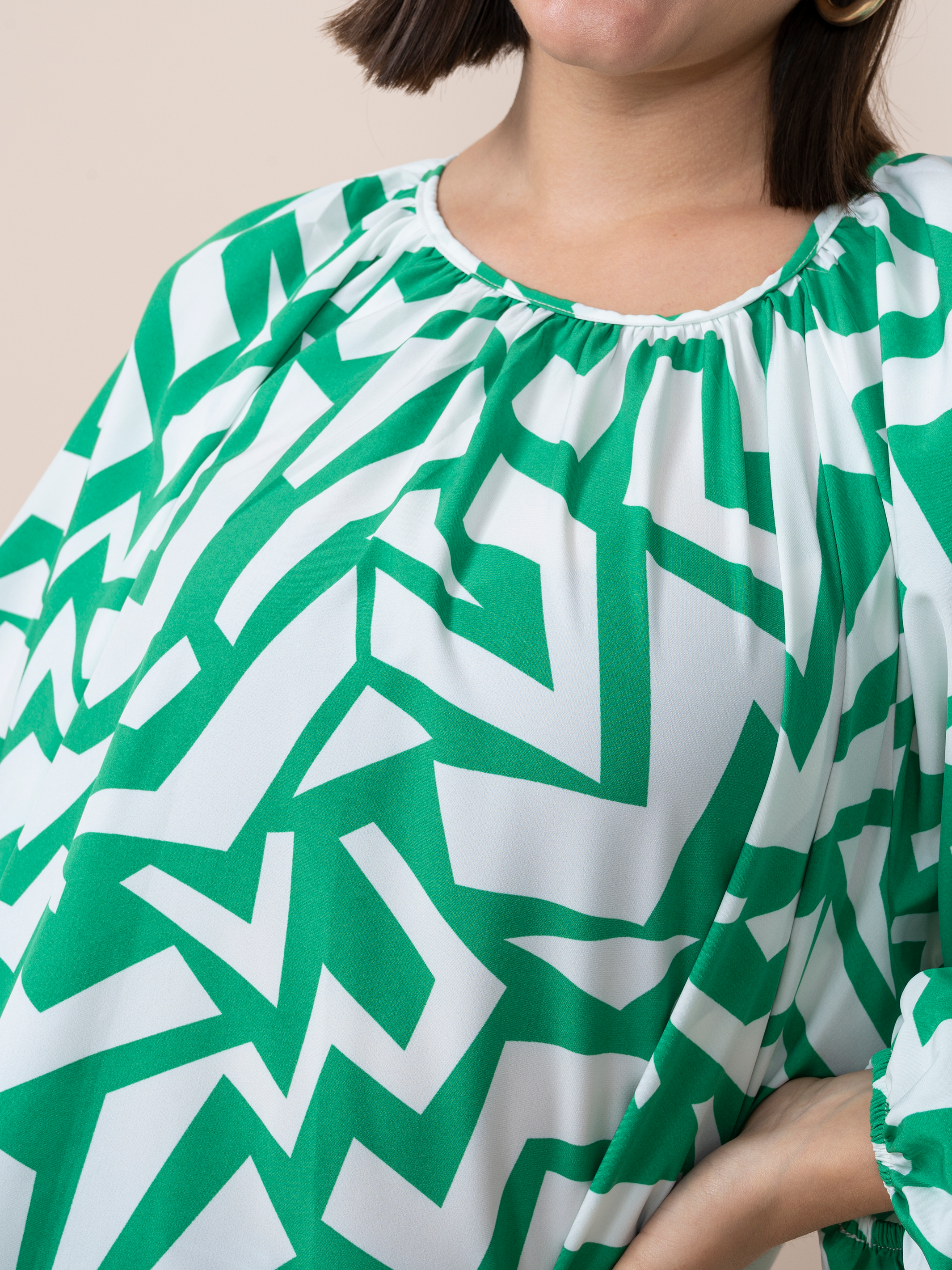 Karina Blouse Leaves Print