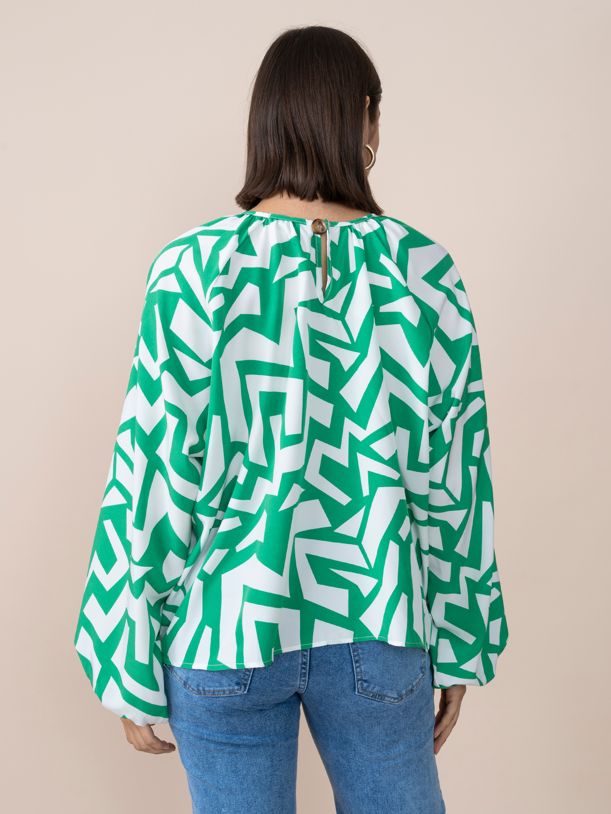 Karina Blouse Leaves Print