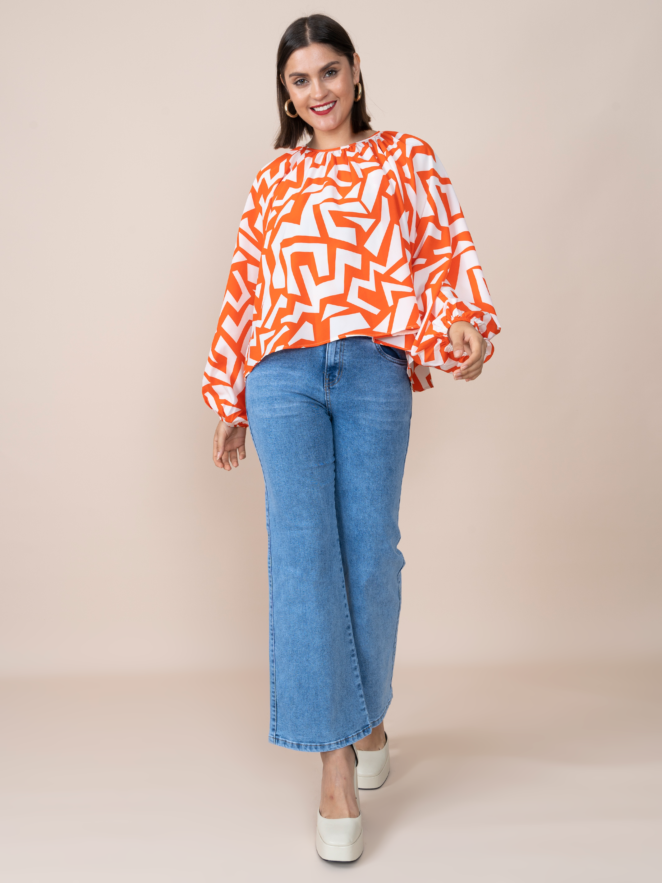 Karina Blouse Leaves Print