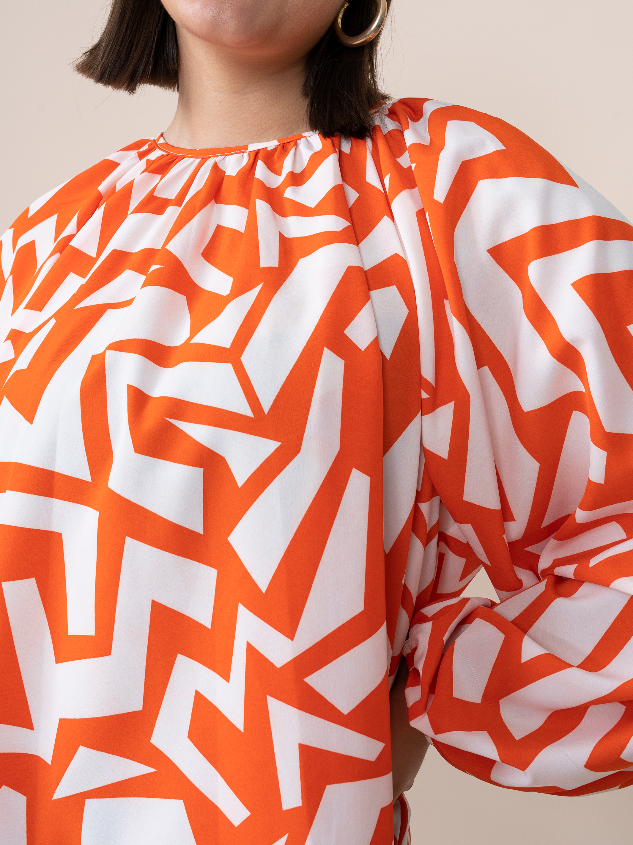 Karina Blouse Leaves Print