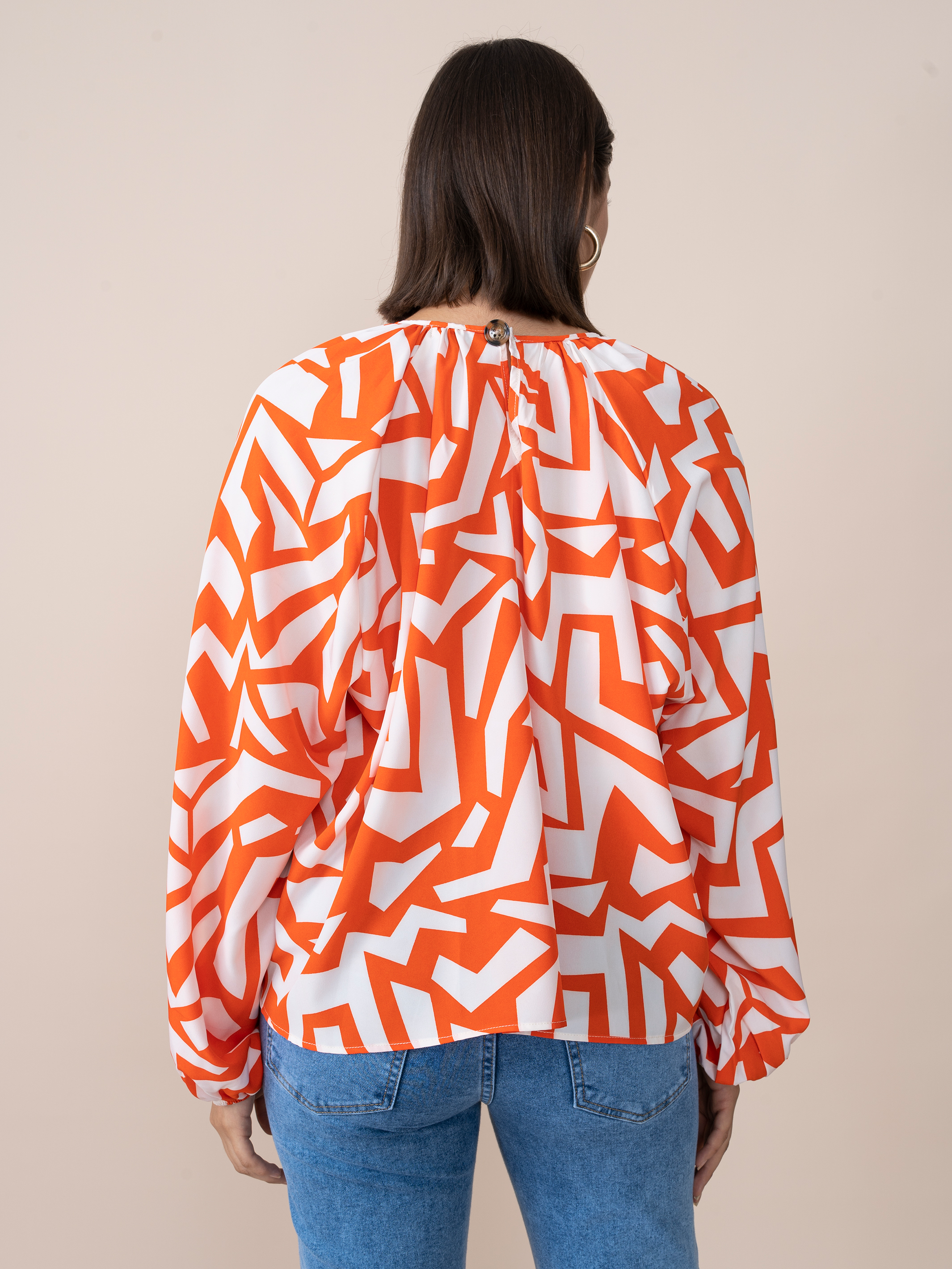 Karina Blouse Leaves Print