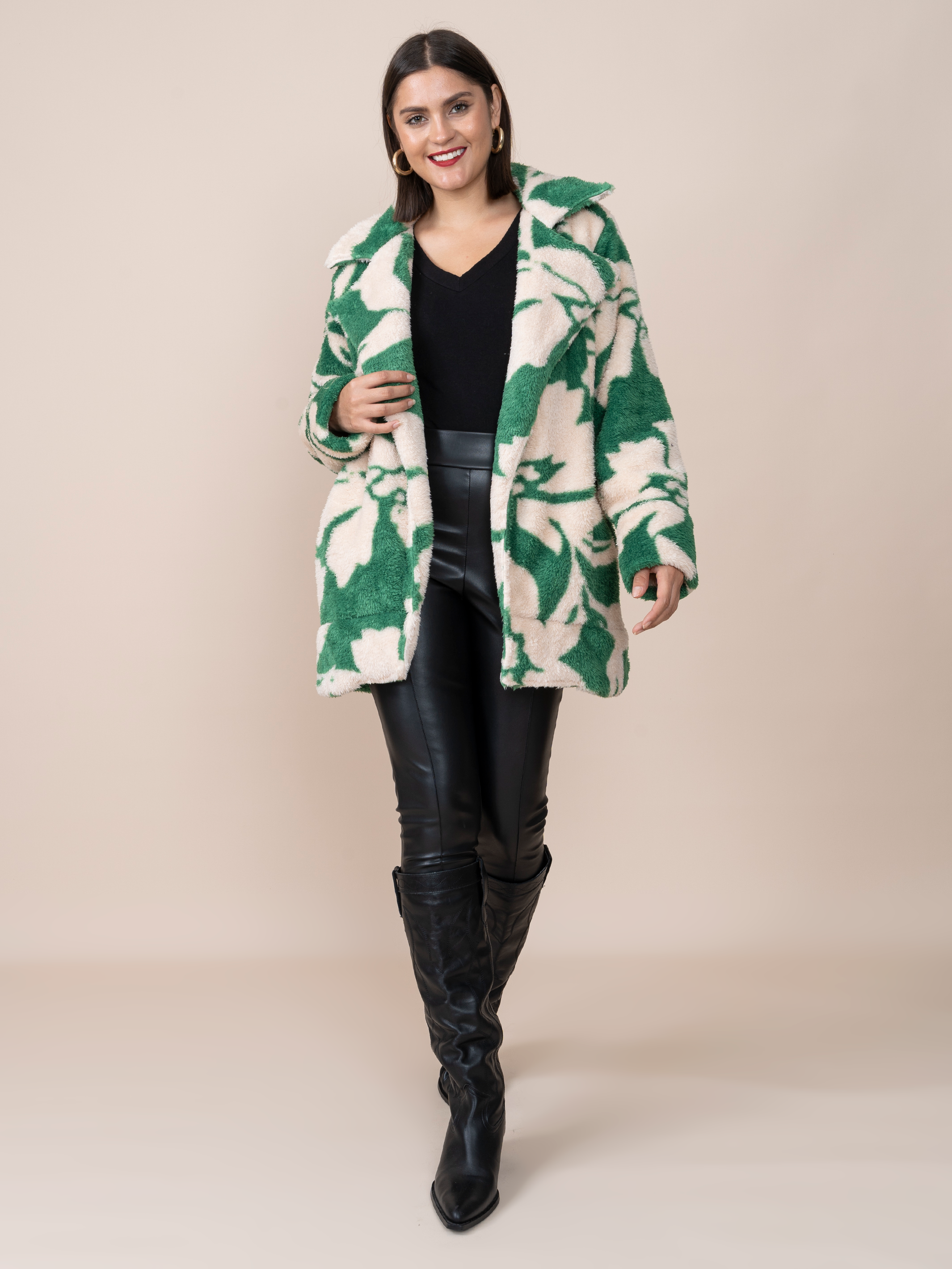 Abrigo Viviana Estampado Verde