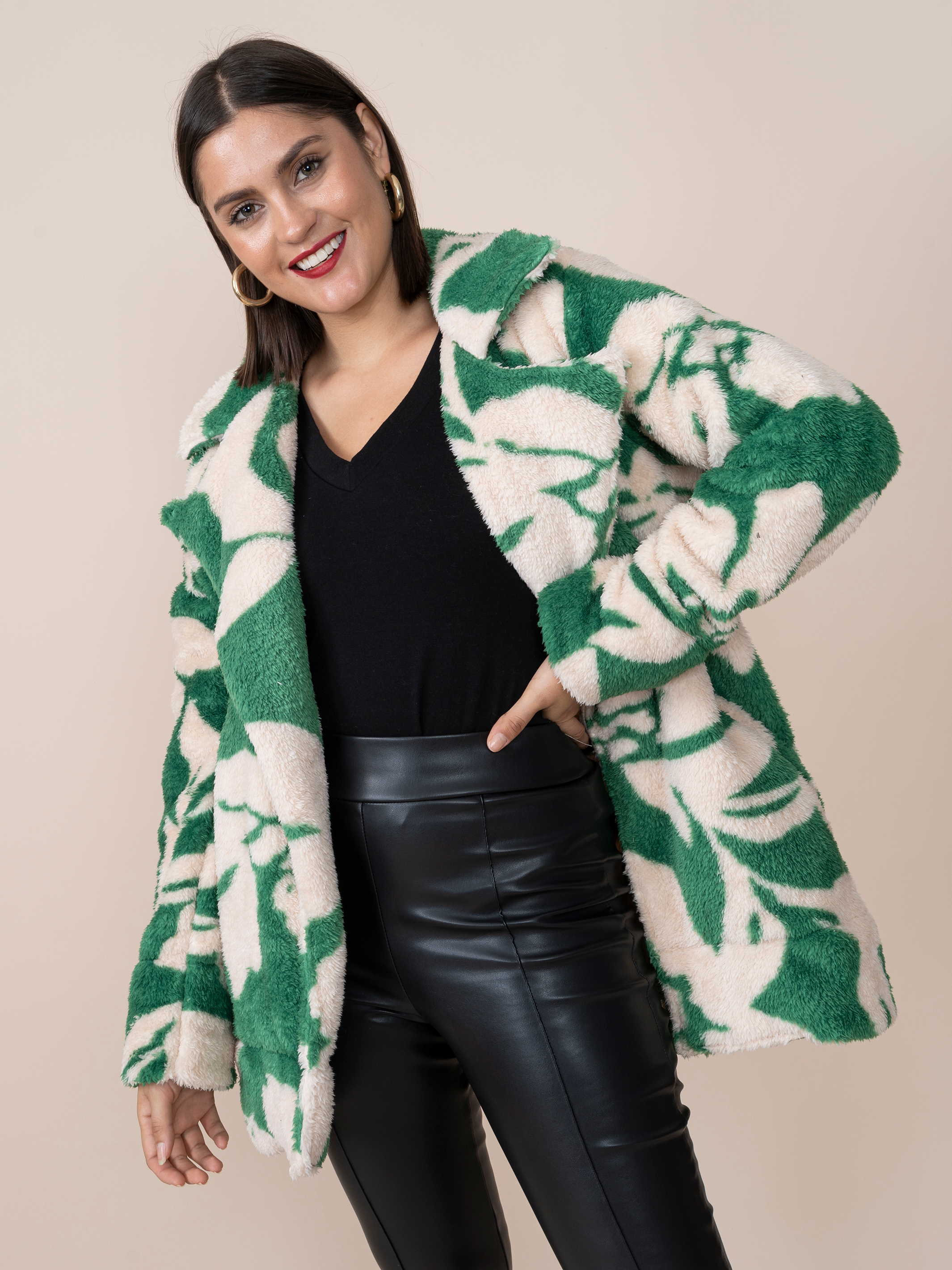 Abrigo Viviana Estampado Verde