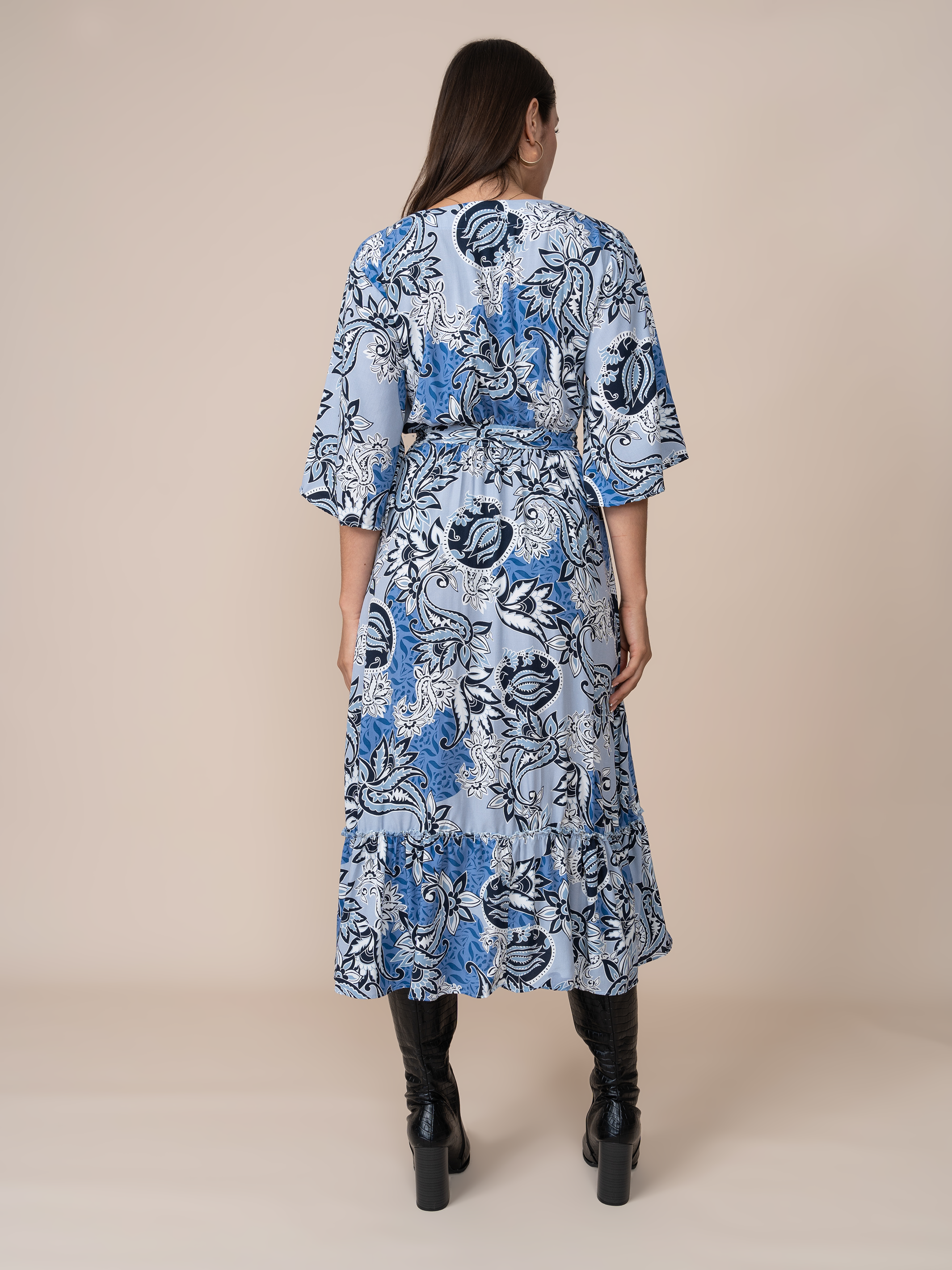 Vestido Mónica Estampado Azul