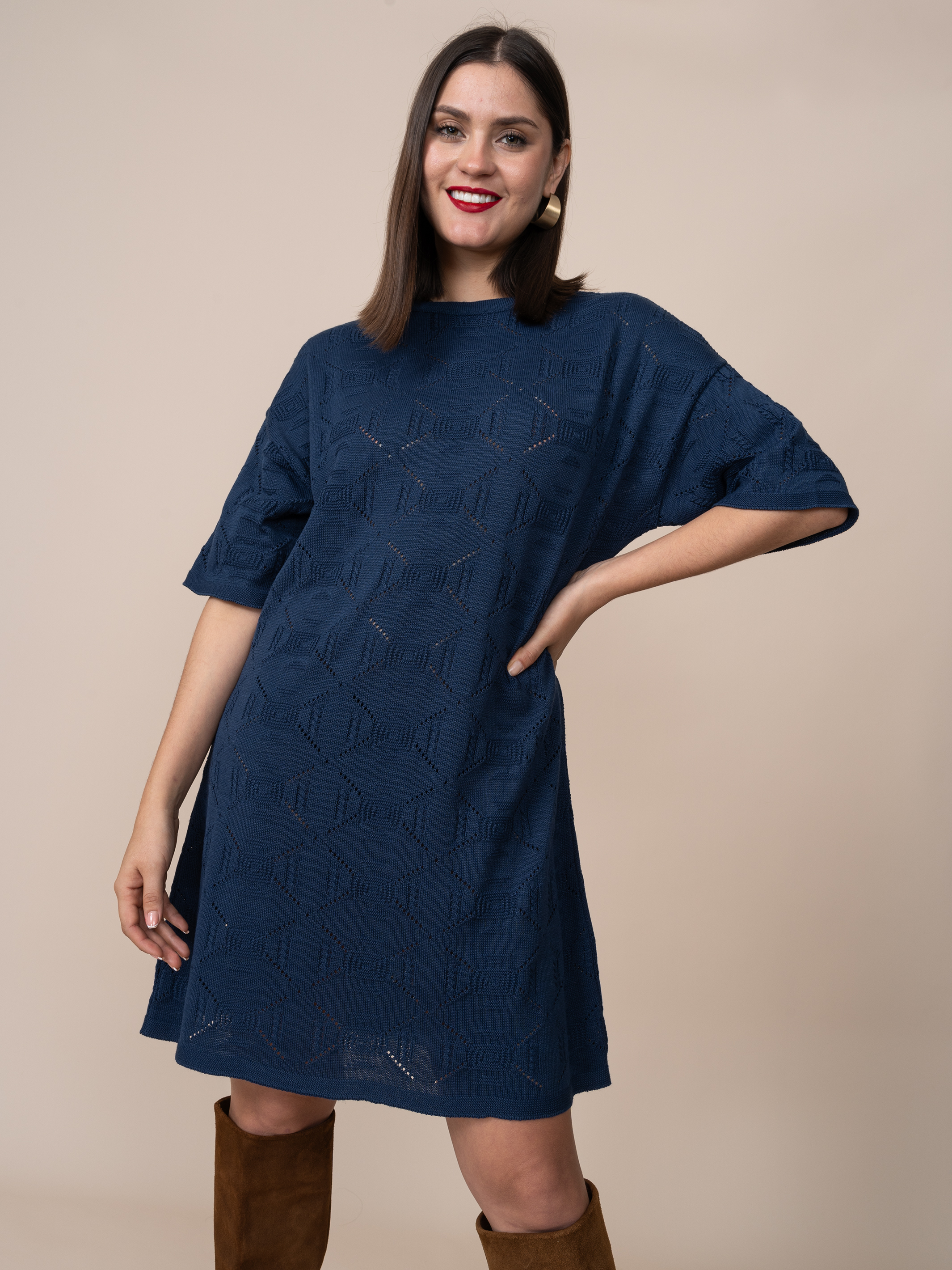 Vestido Tejido Elisa Azul