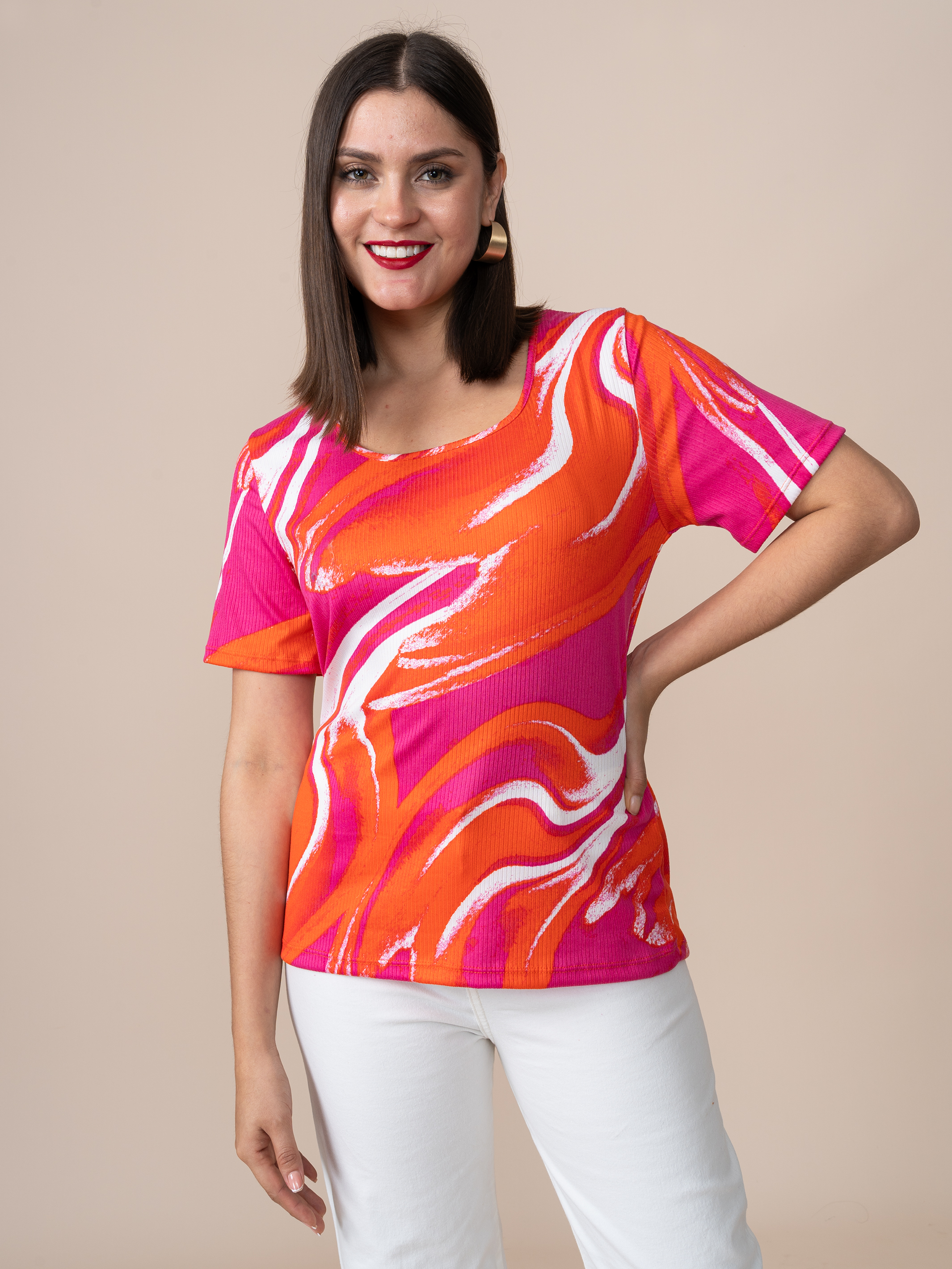 Polo Michi Estampado Fucsia