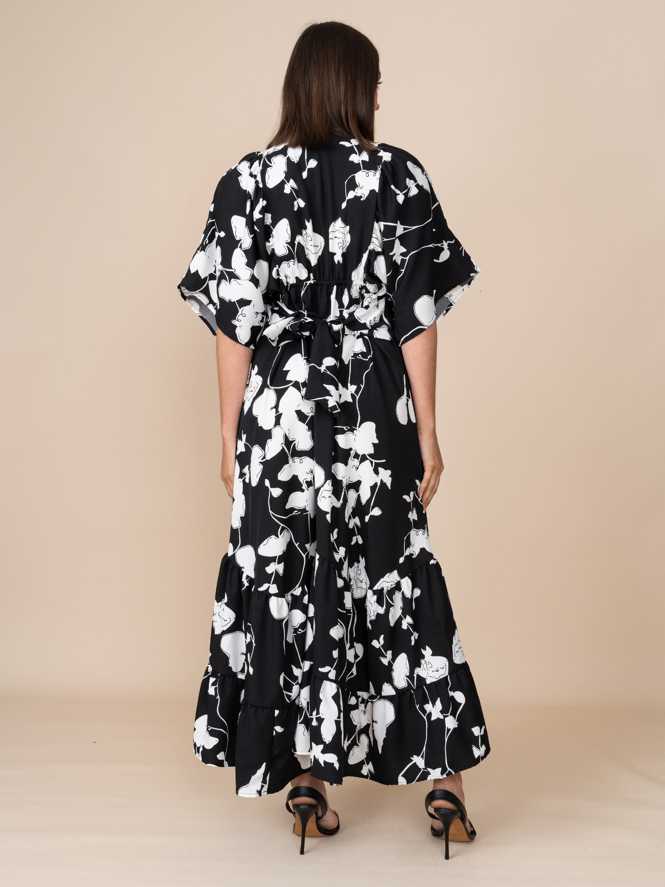 Vestido Fabiola Estampado Negro