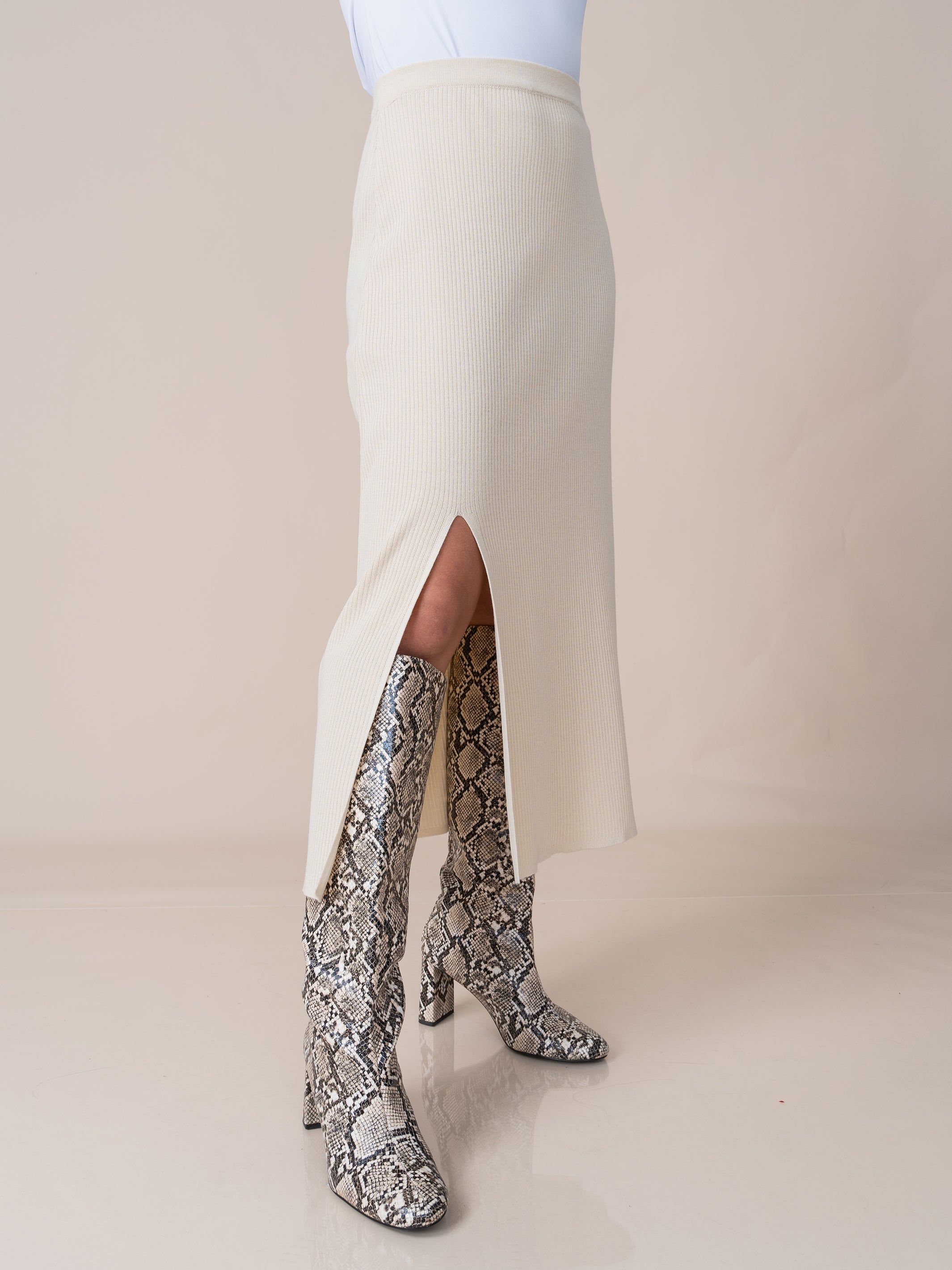 Falda Tejida Claudia Beige