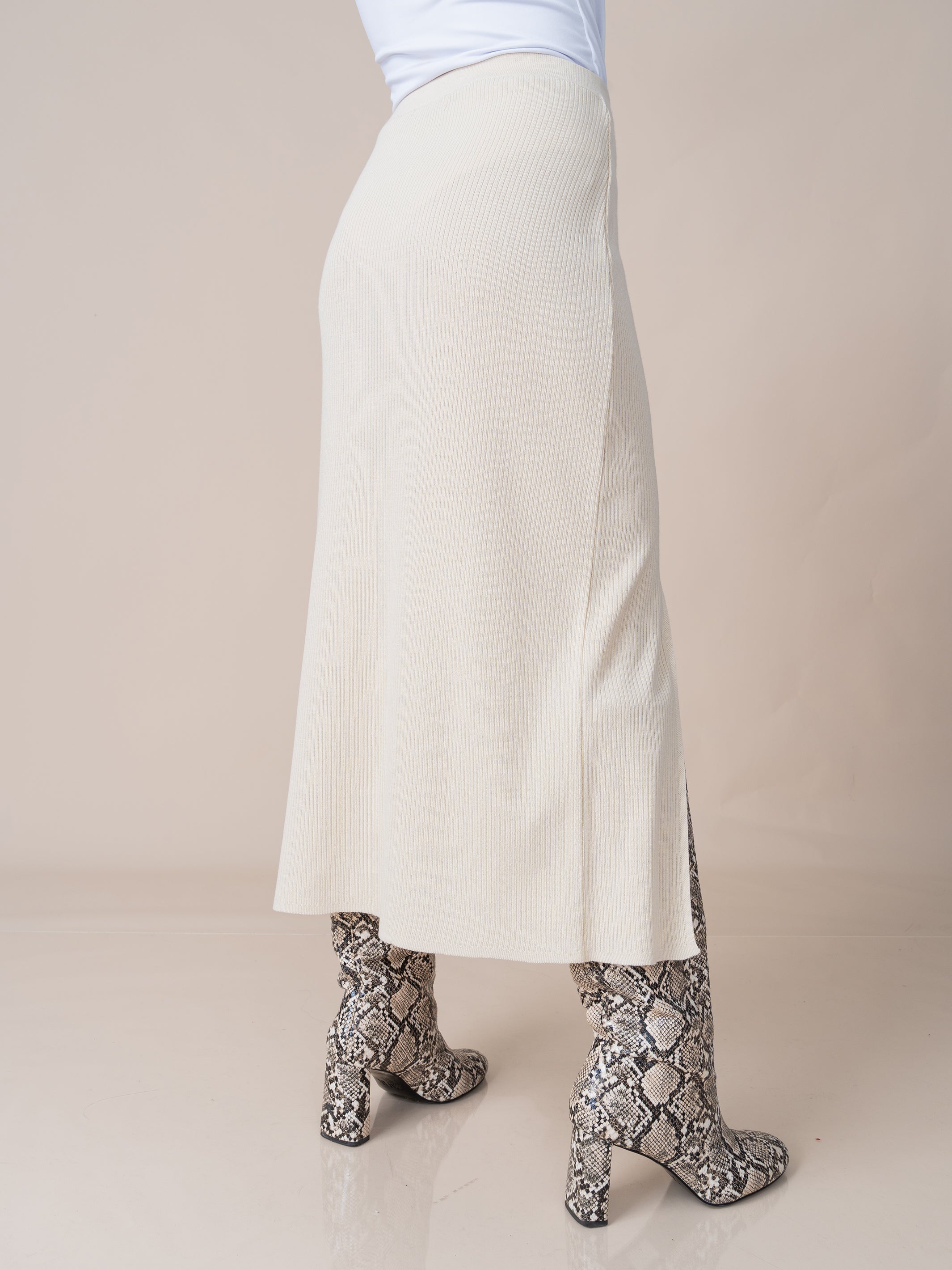 Falda Tejida Claudia Beige