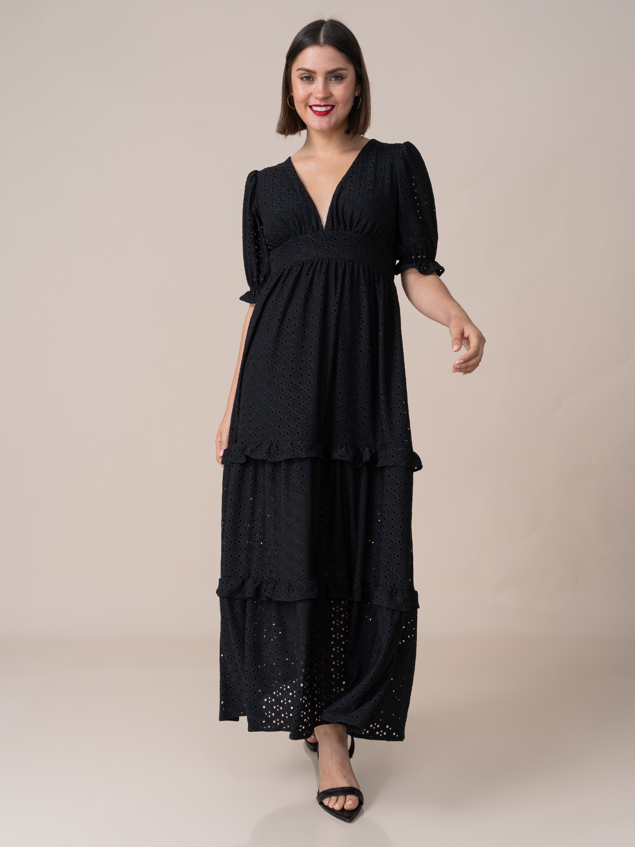 Vestido de Broderie 125 Negro