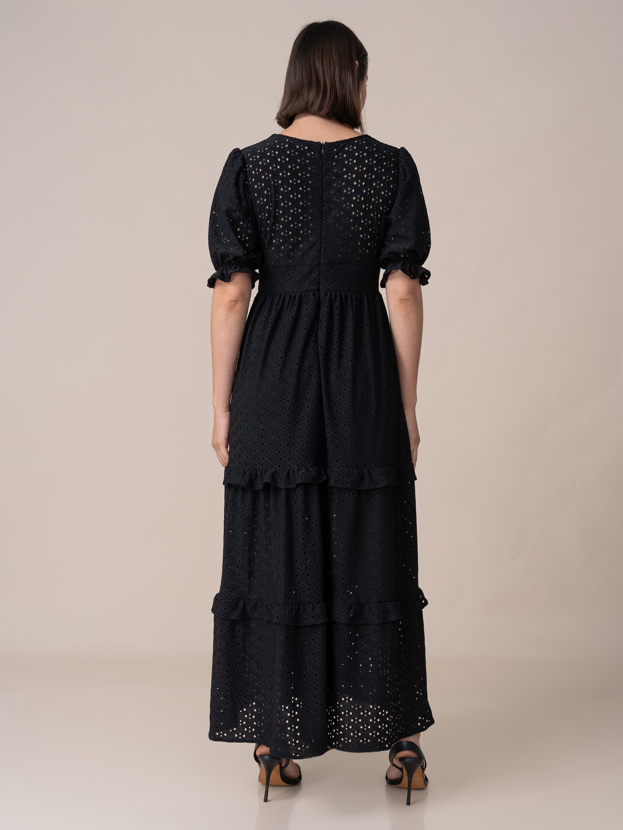 Vestido de Broderie 125 Negro