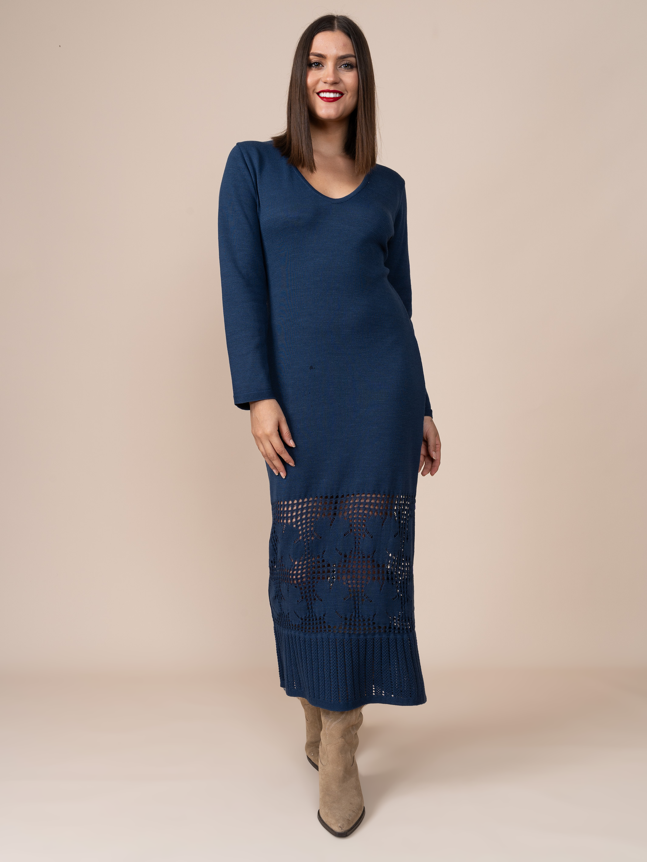 Vestido Tejido Fiore Azul