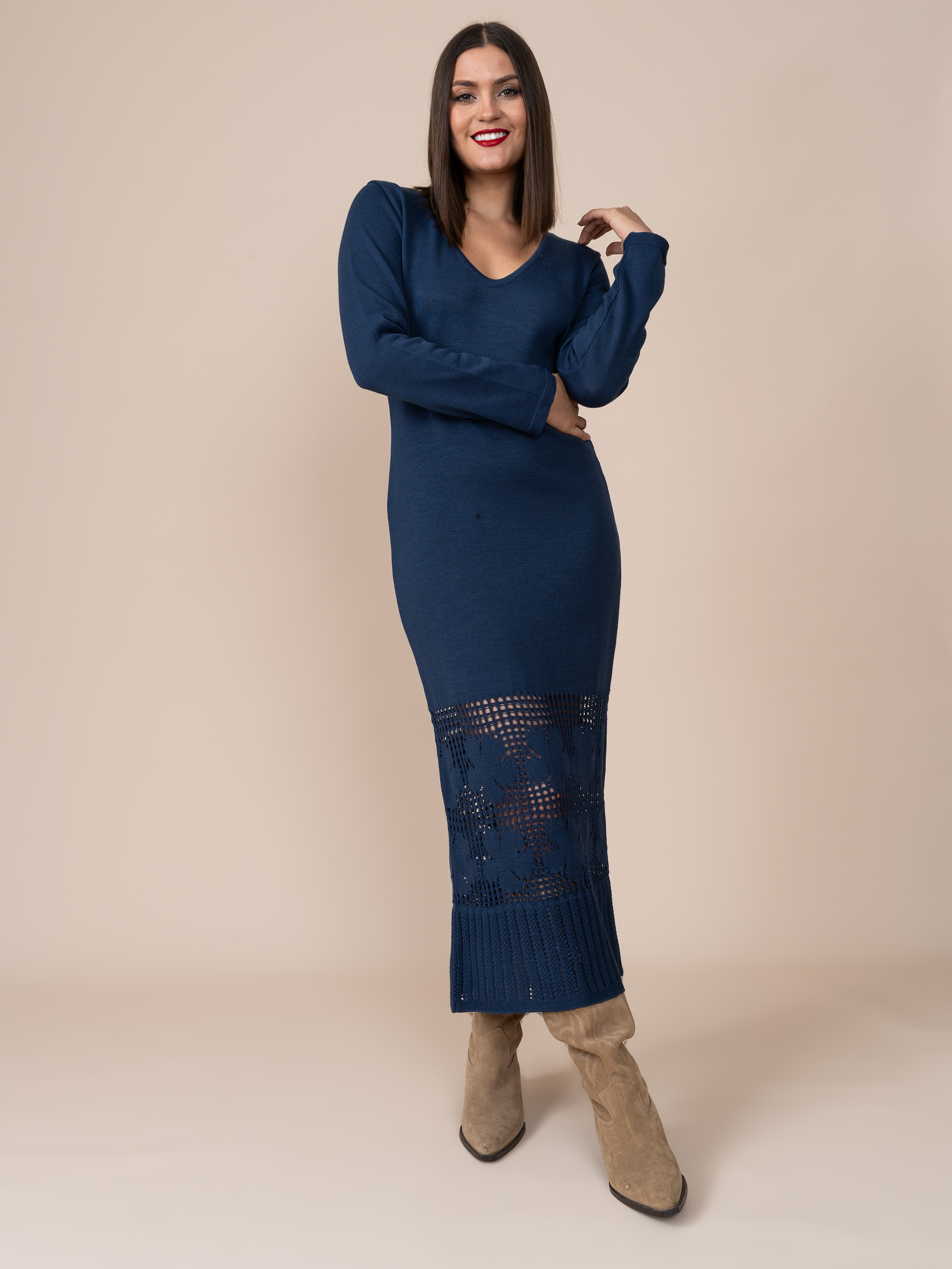 Vestido Tejido Fiore Azul