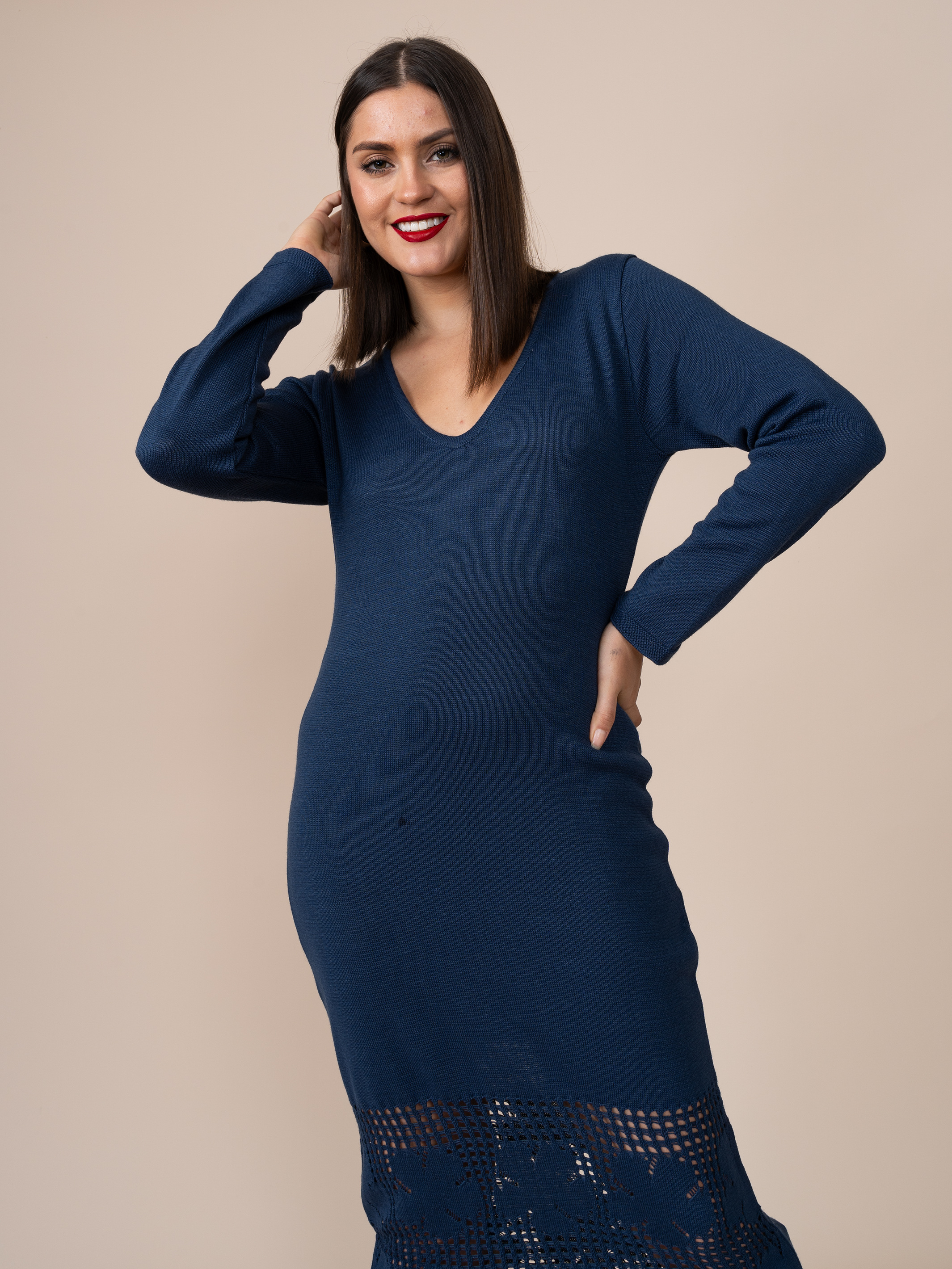 Vestido Tejido Fiore Azul