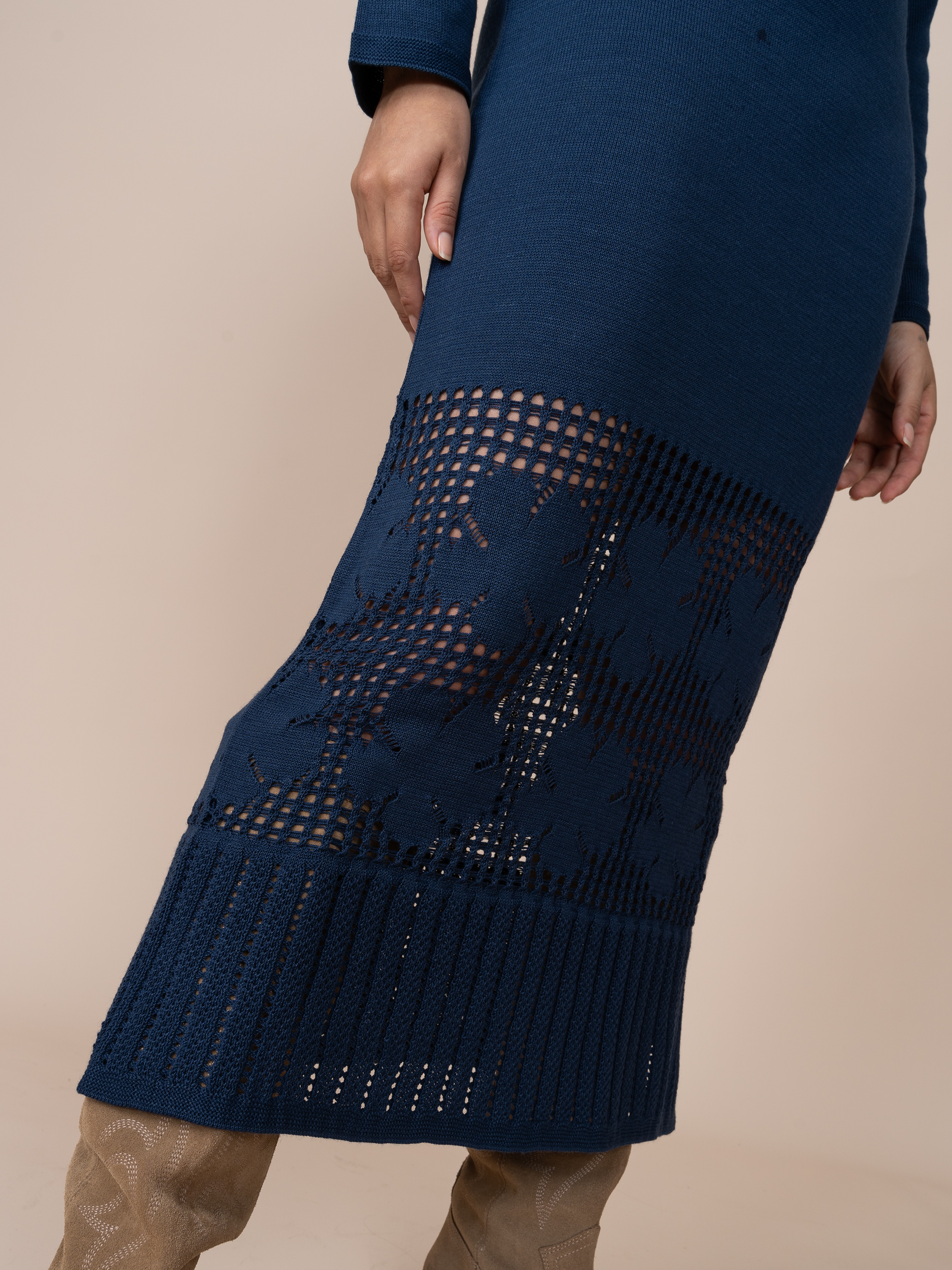 Vestido Tejido Fiore Azul
