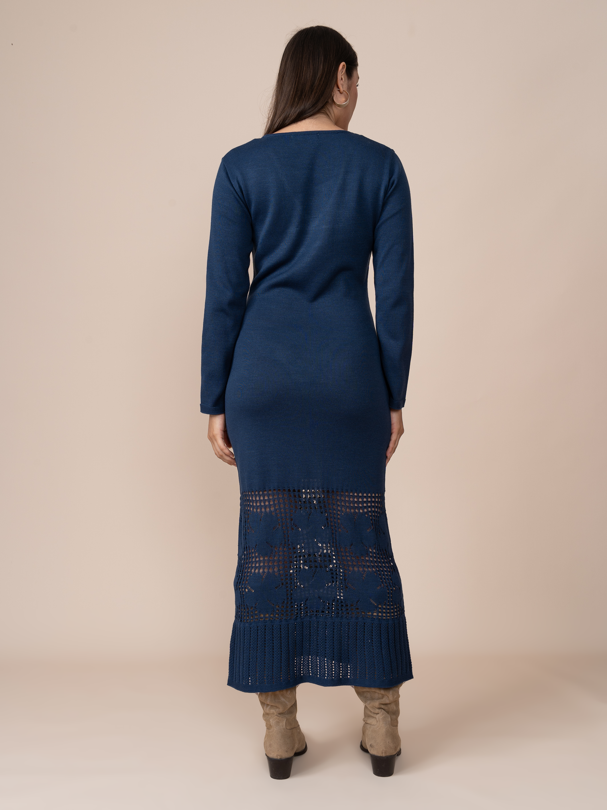 Vestido Tejido Fiore Azul