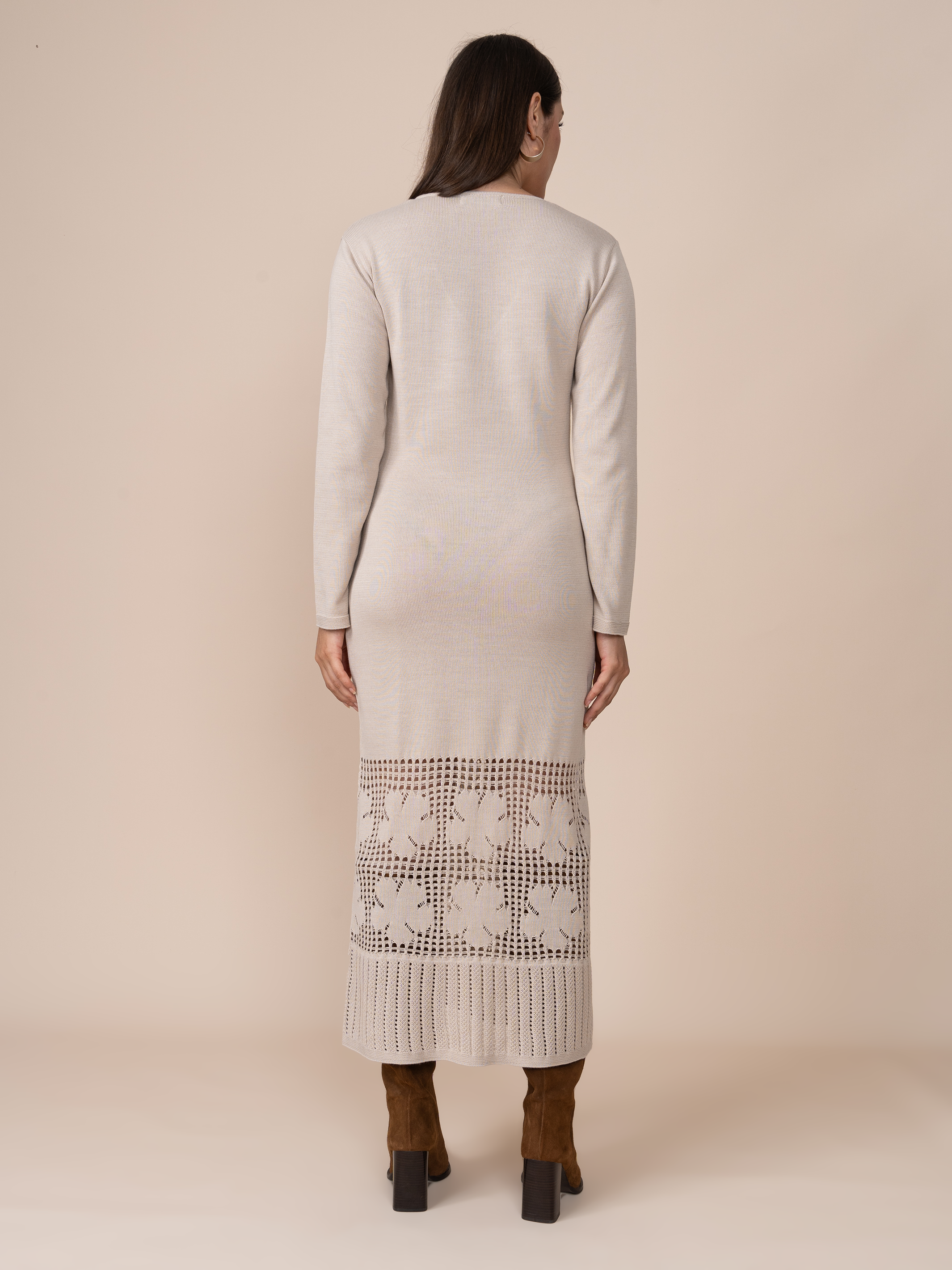 Vestido Tejido Fiore Beige