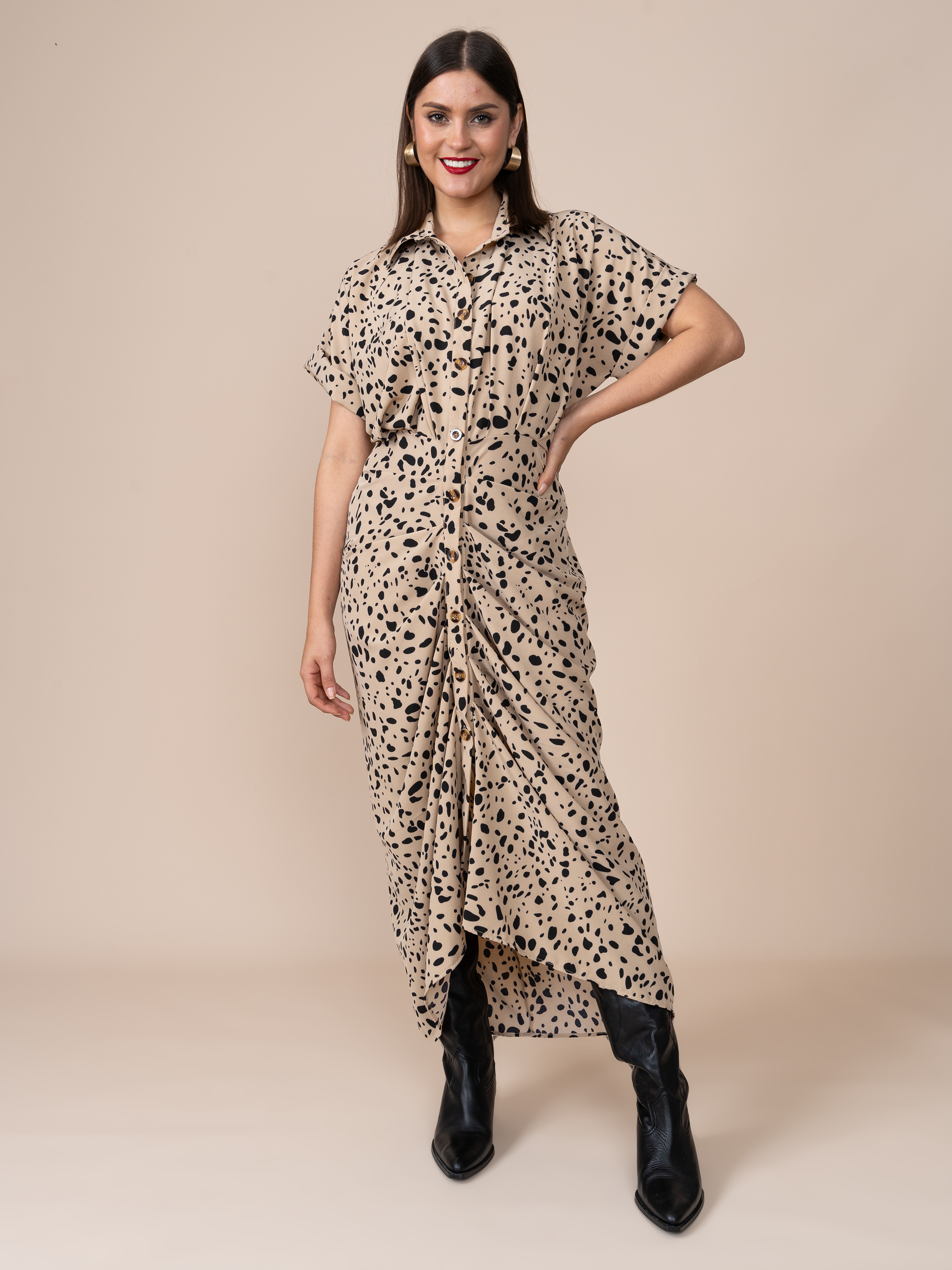 Vestido Patricia Estampado Crema