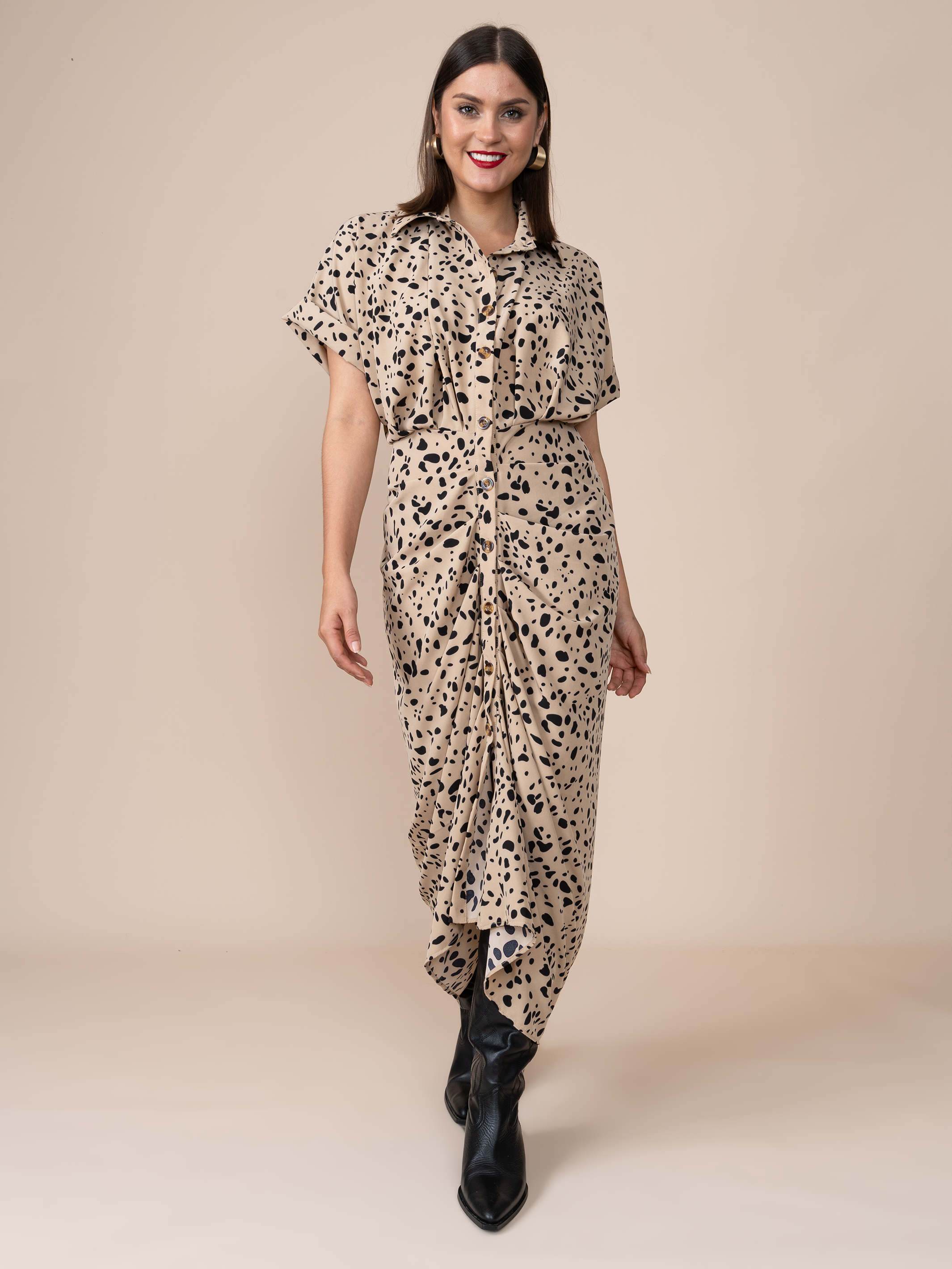 Vestido Patricia Estampado Crema