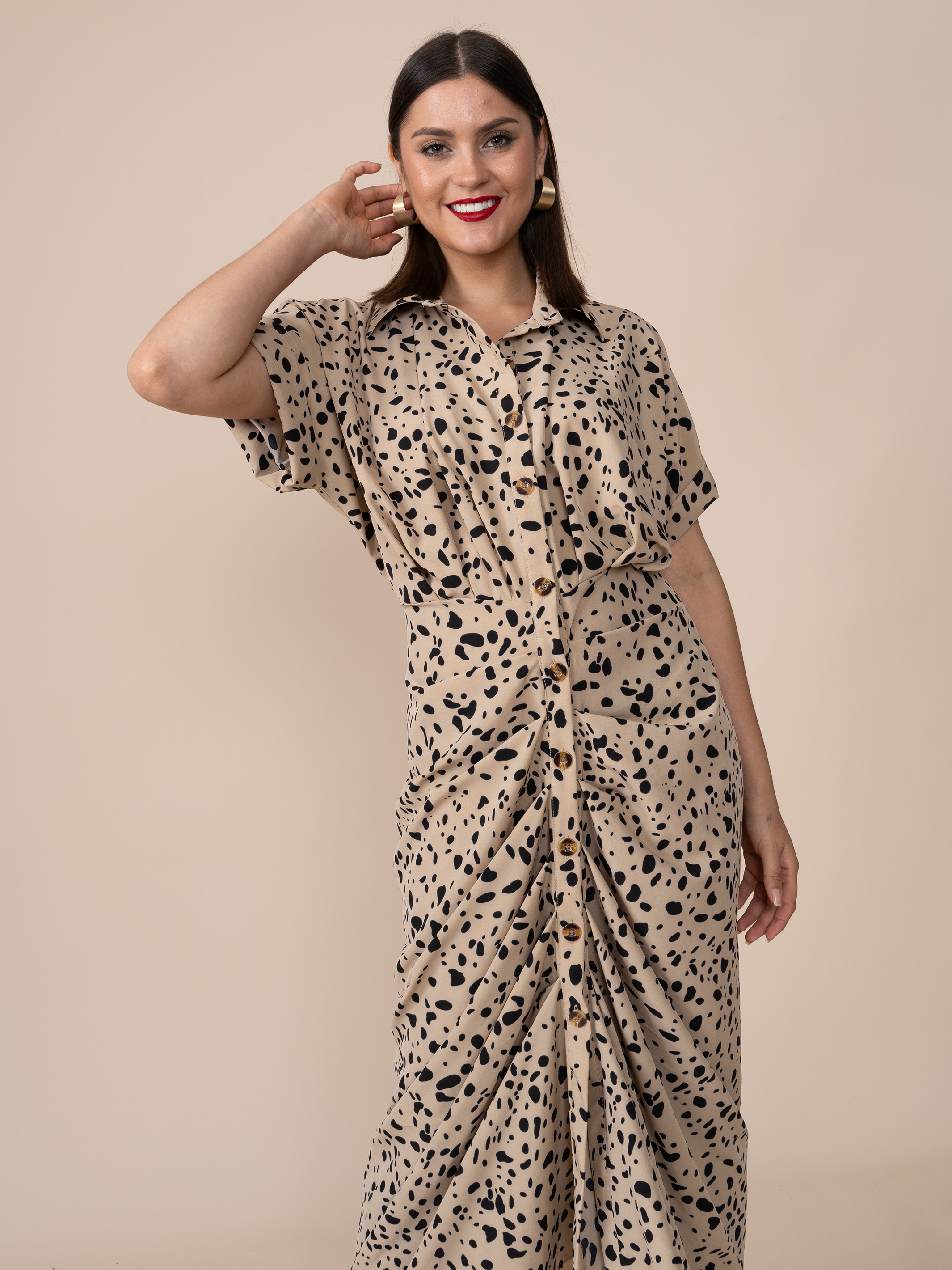 Vestido Patricia Estampado Crema