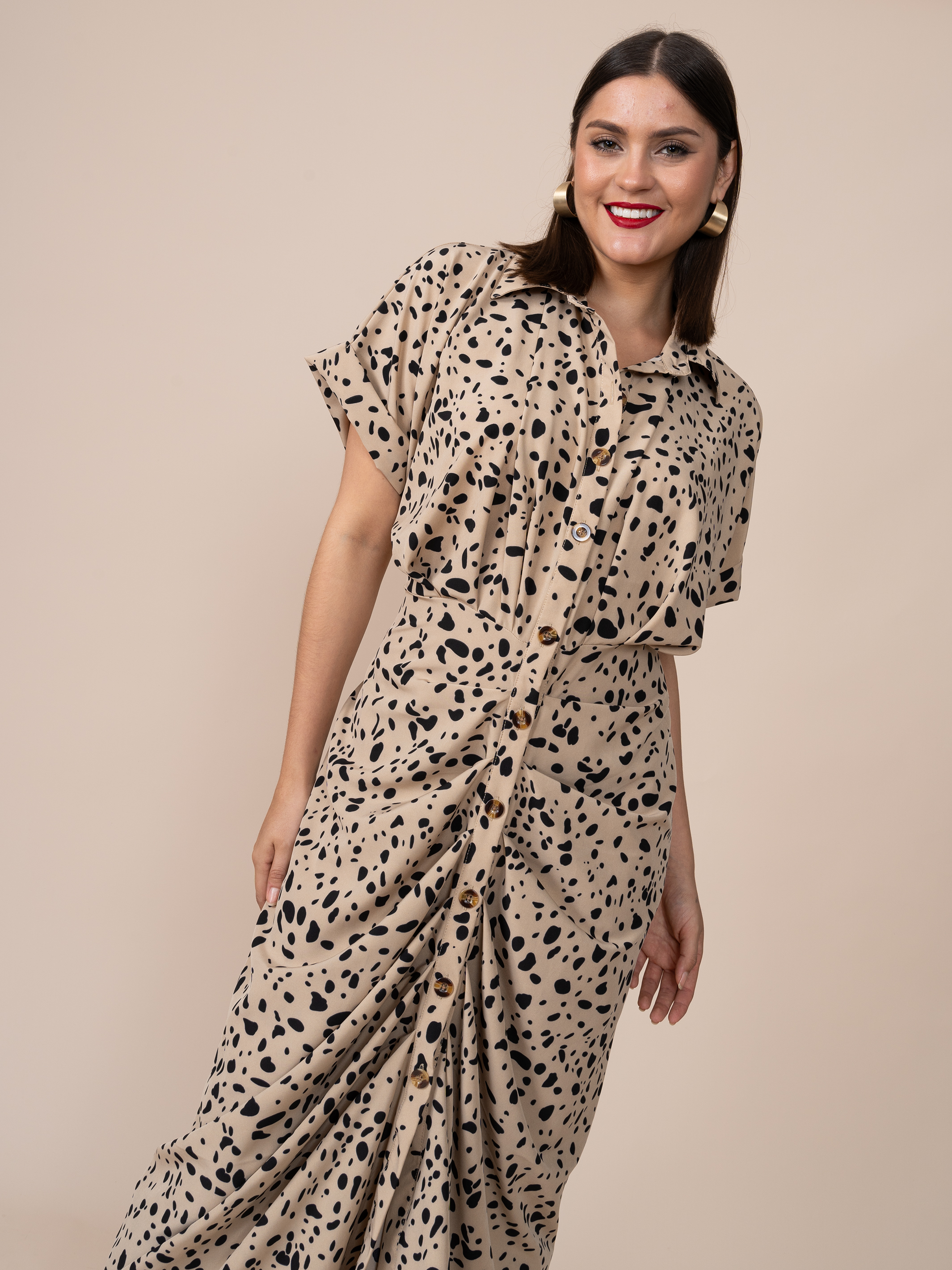 Vestido Patricia Estampado Crema