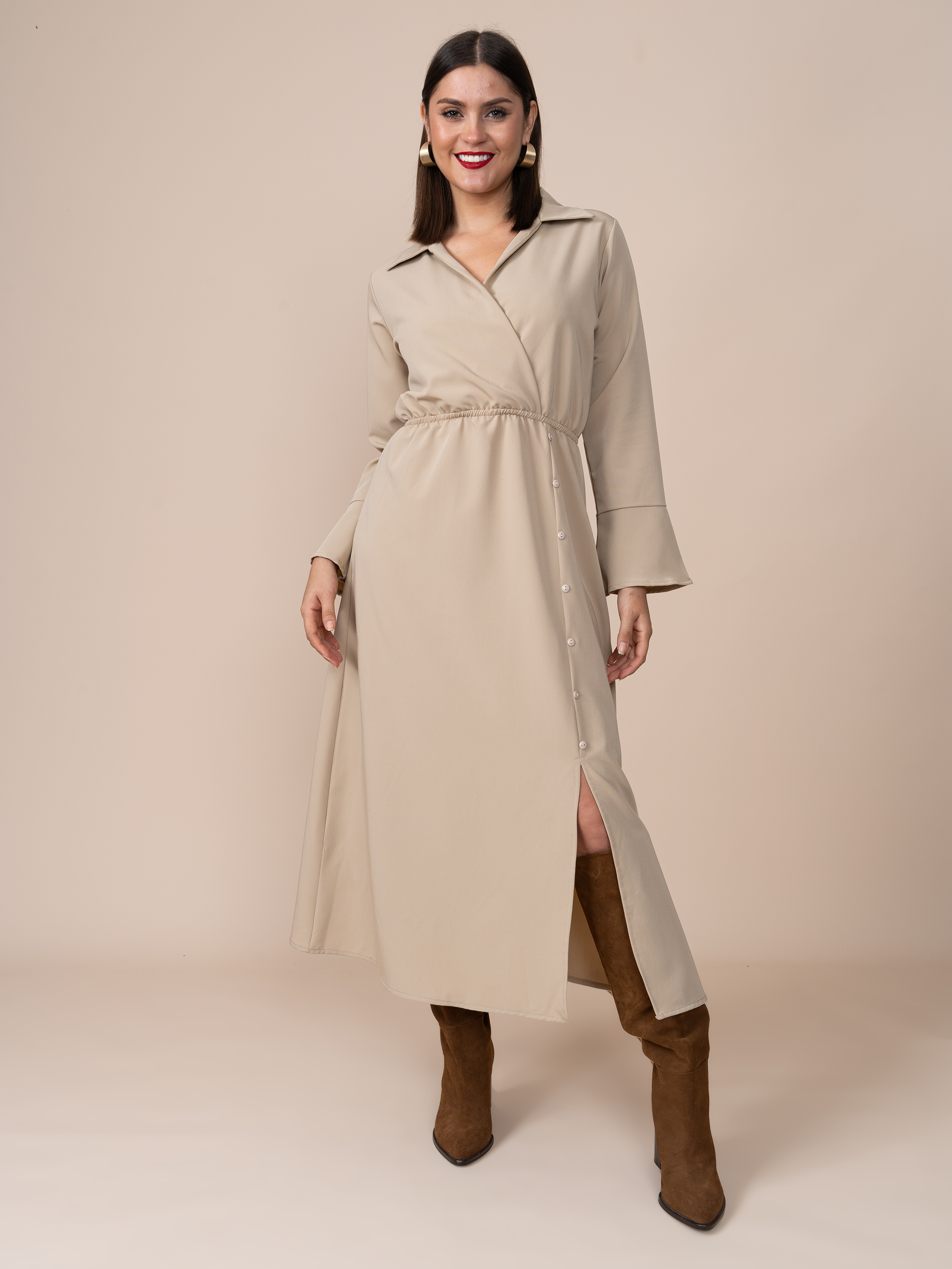Vestido Carolina Beige
