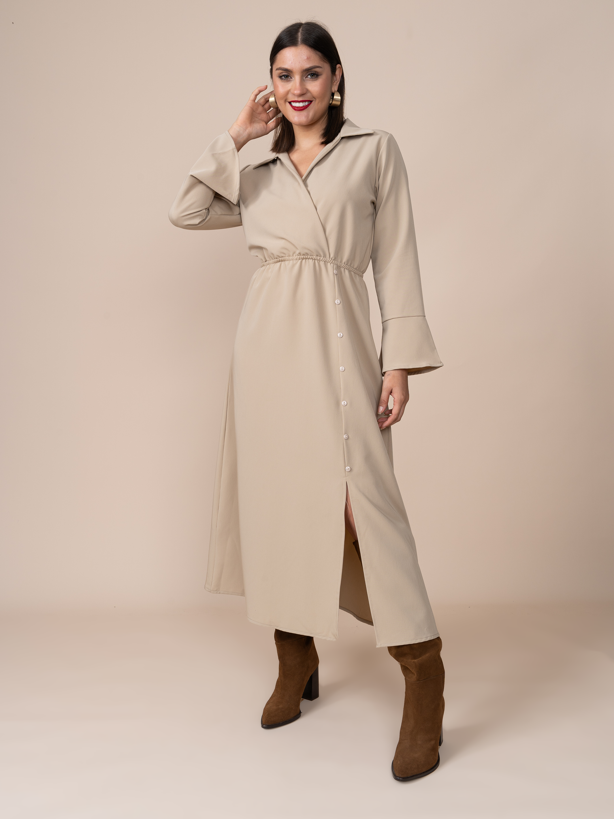 Vestido Carolina Beige