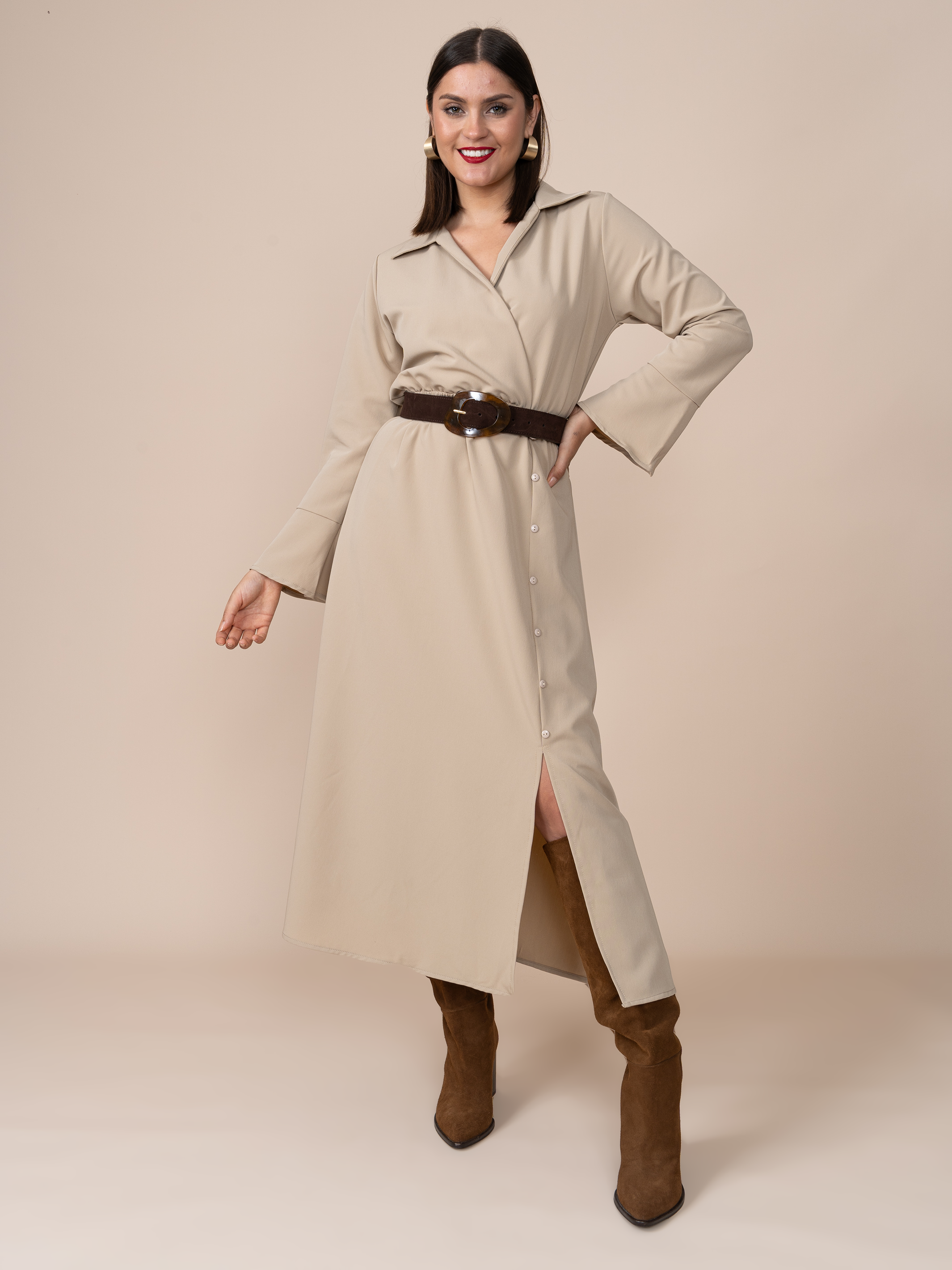 Vestido Carolina Beige