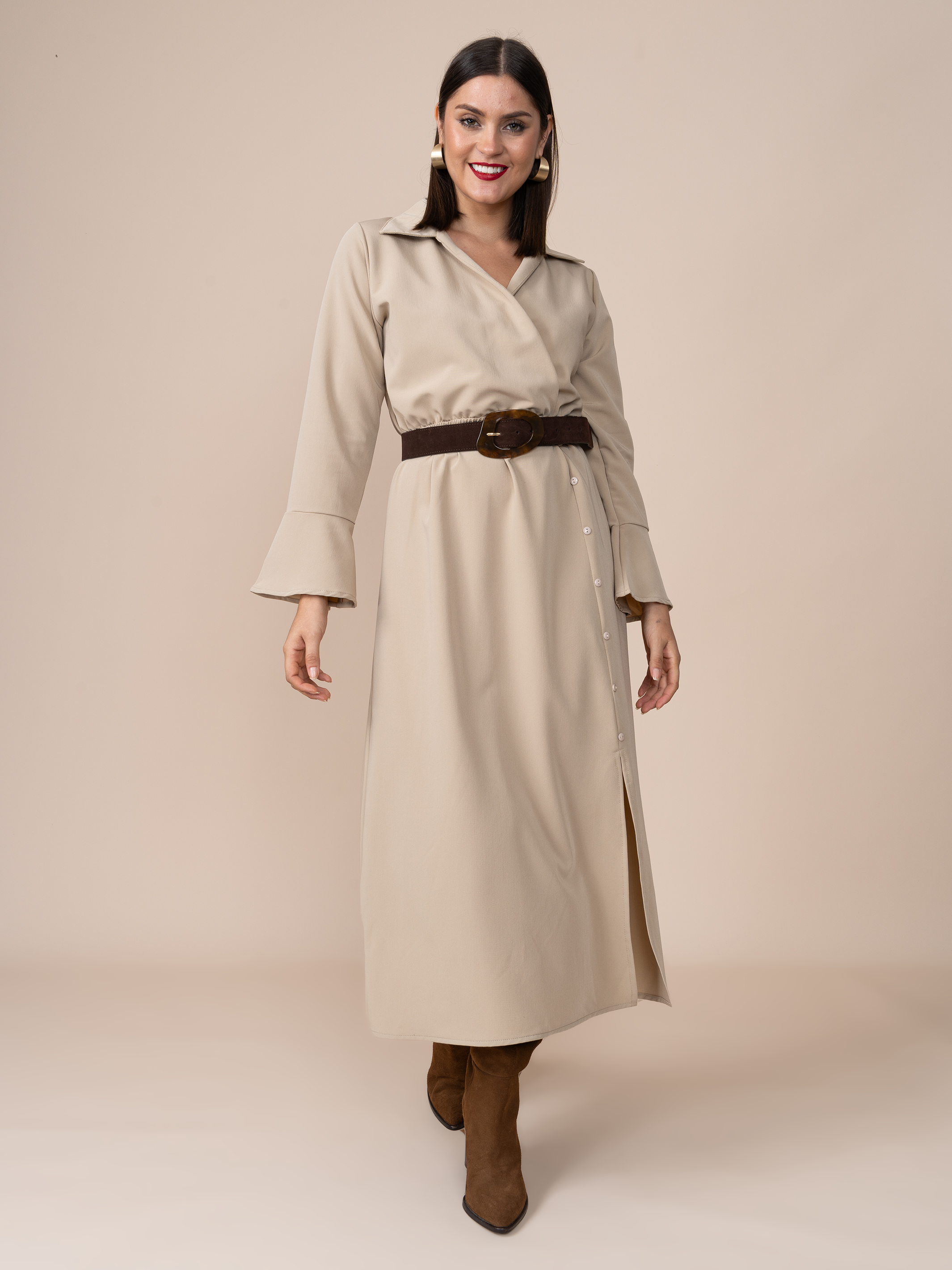 Vestido Carolina Beige