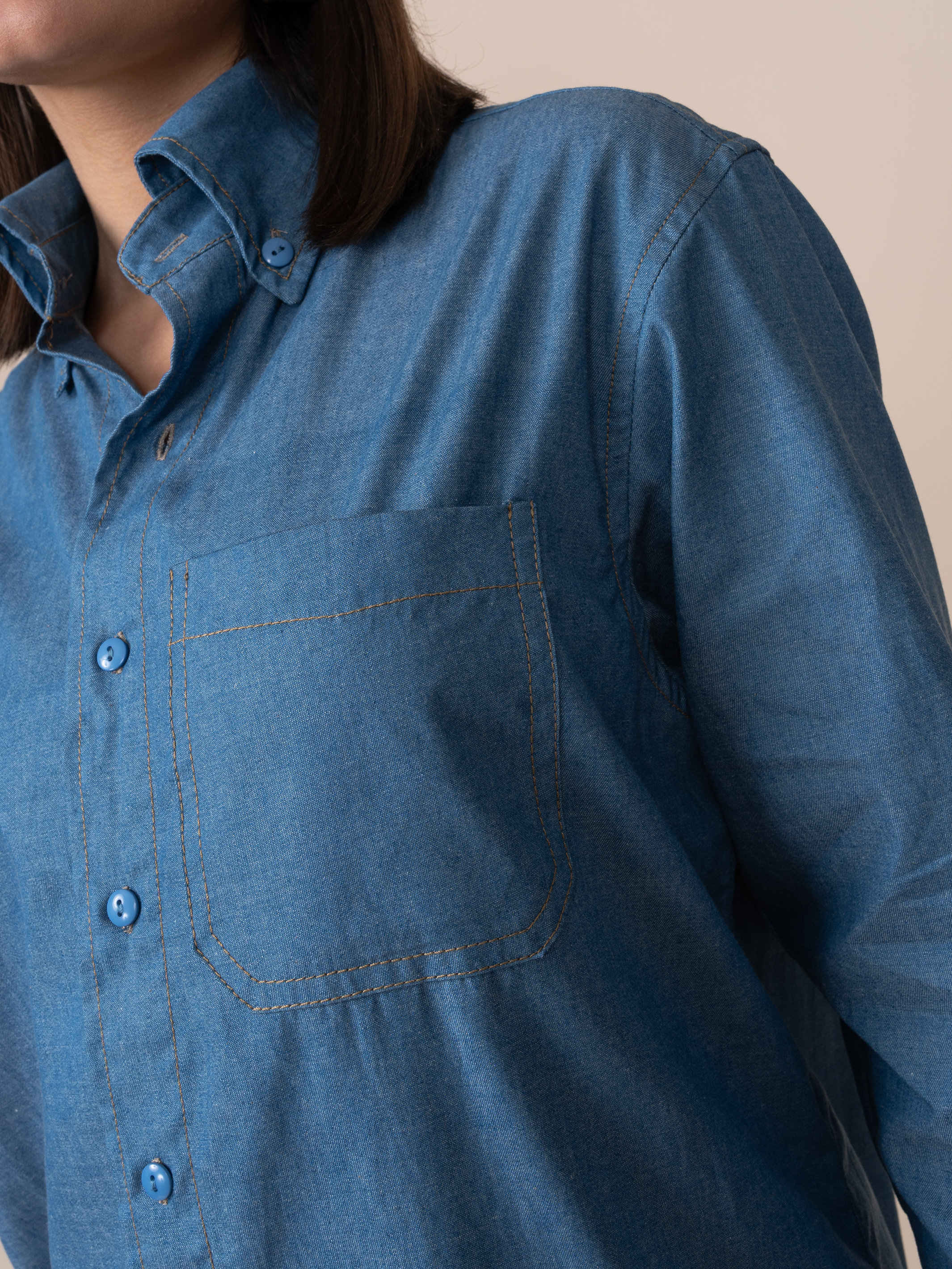 Camisa Chambray Laura Azul