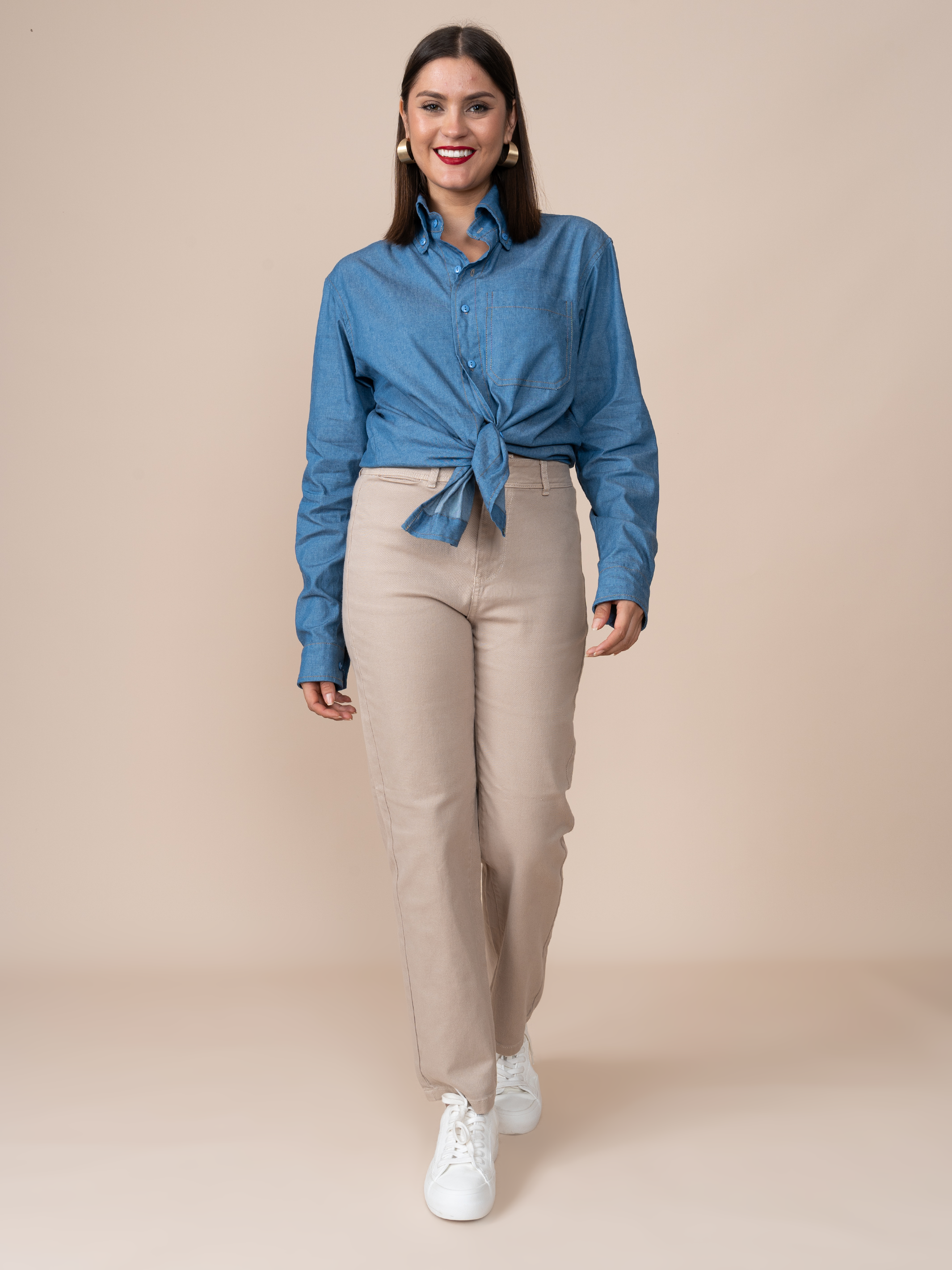 Camisa Chambray Laura Azul