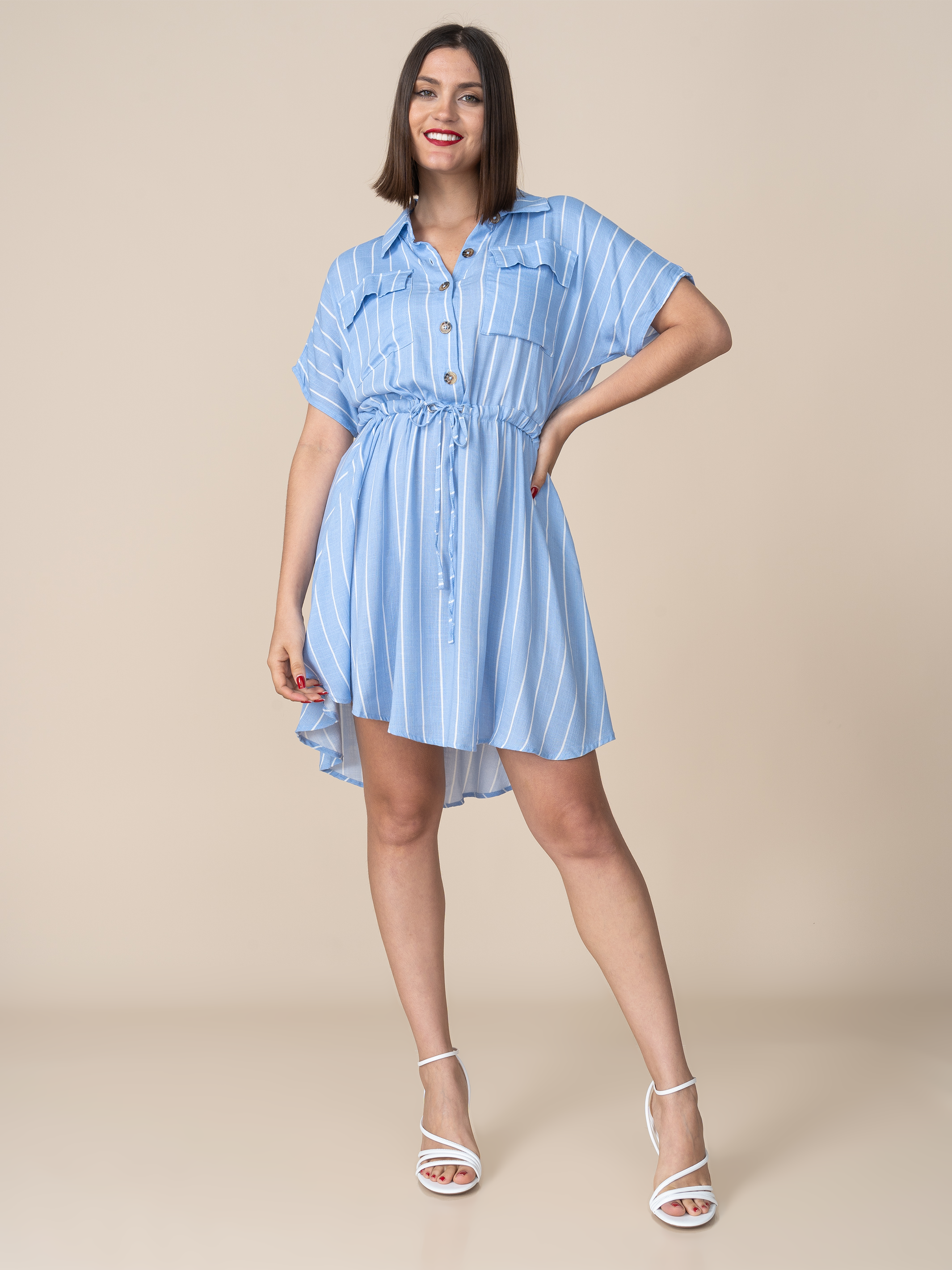 Vestido Barbara Rayas Celeste