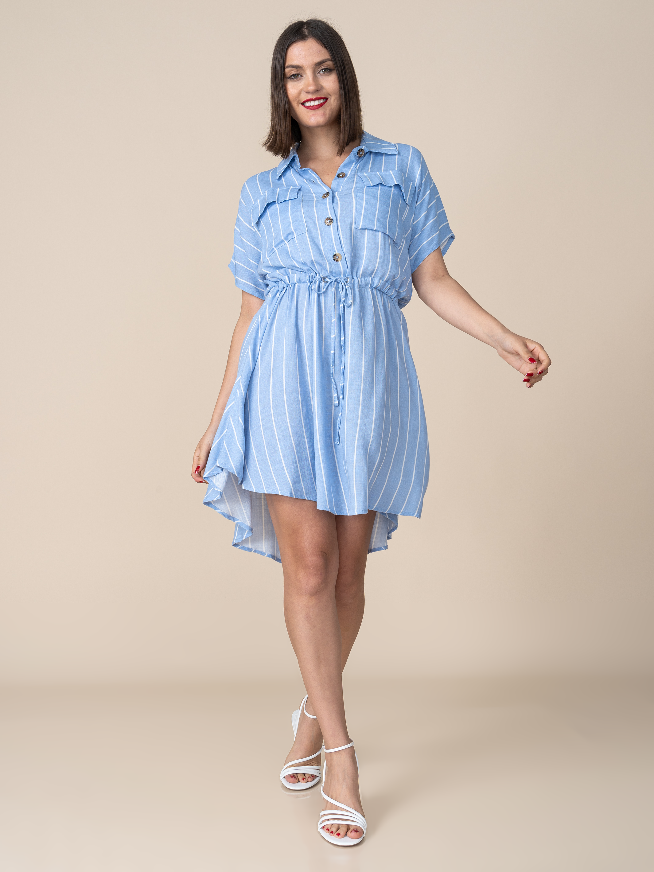 Vestido Barbara Rayas Celeste