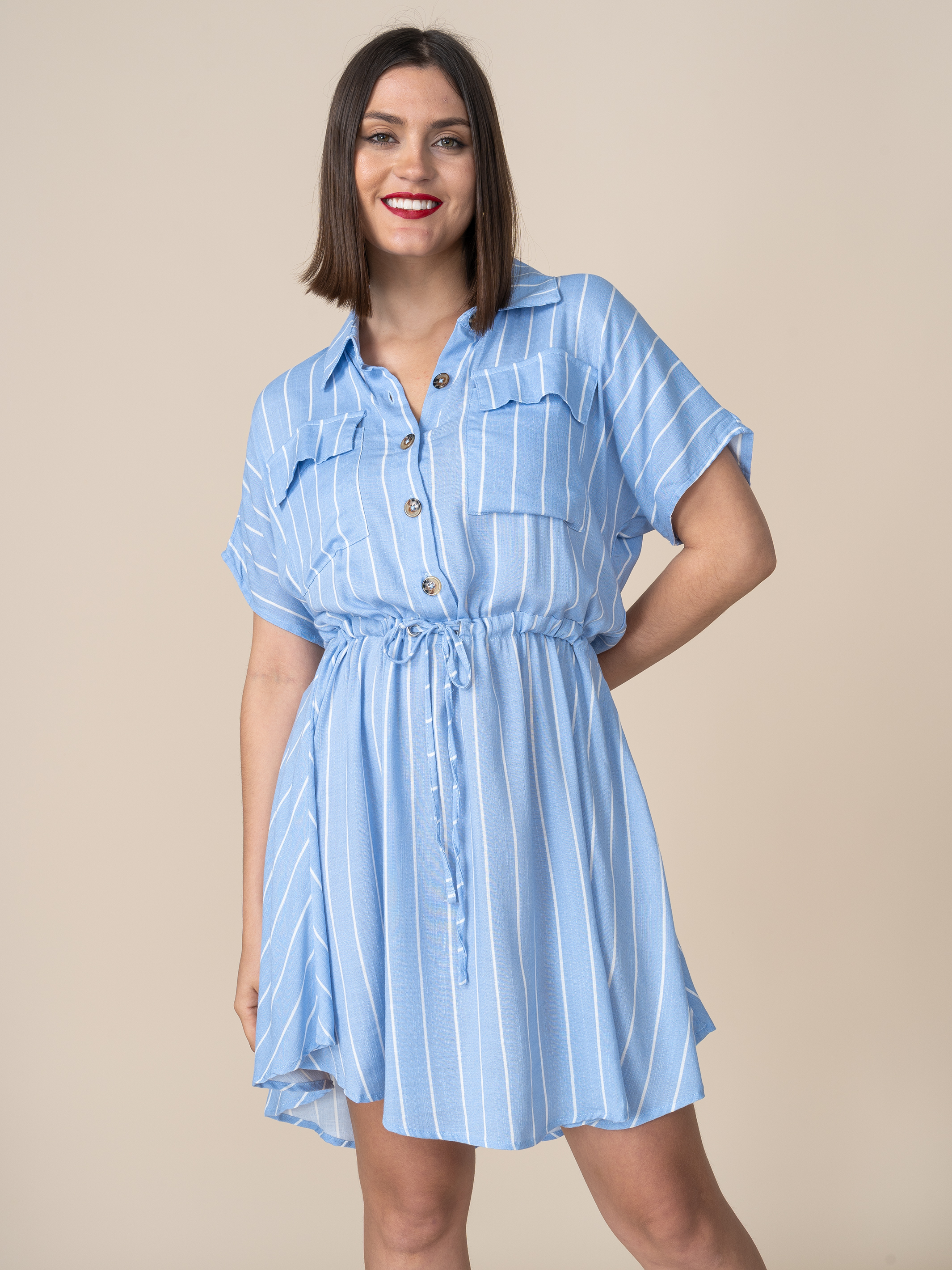 Vestido Barbara Rayas Celeste