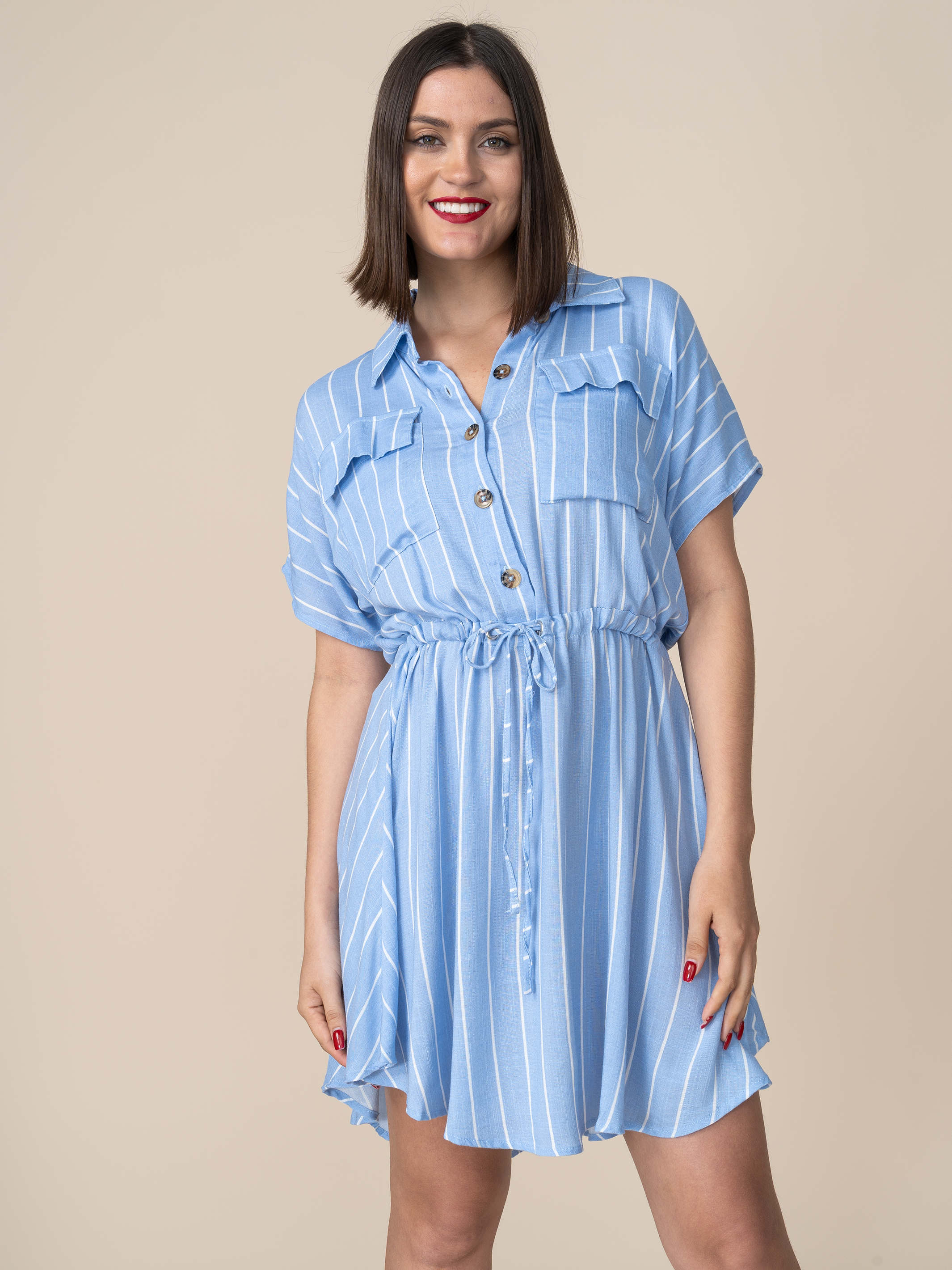 Vestido Barbara Rayas Celeste