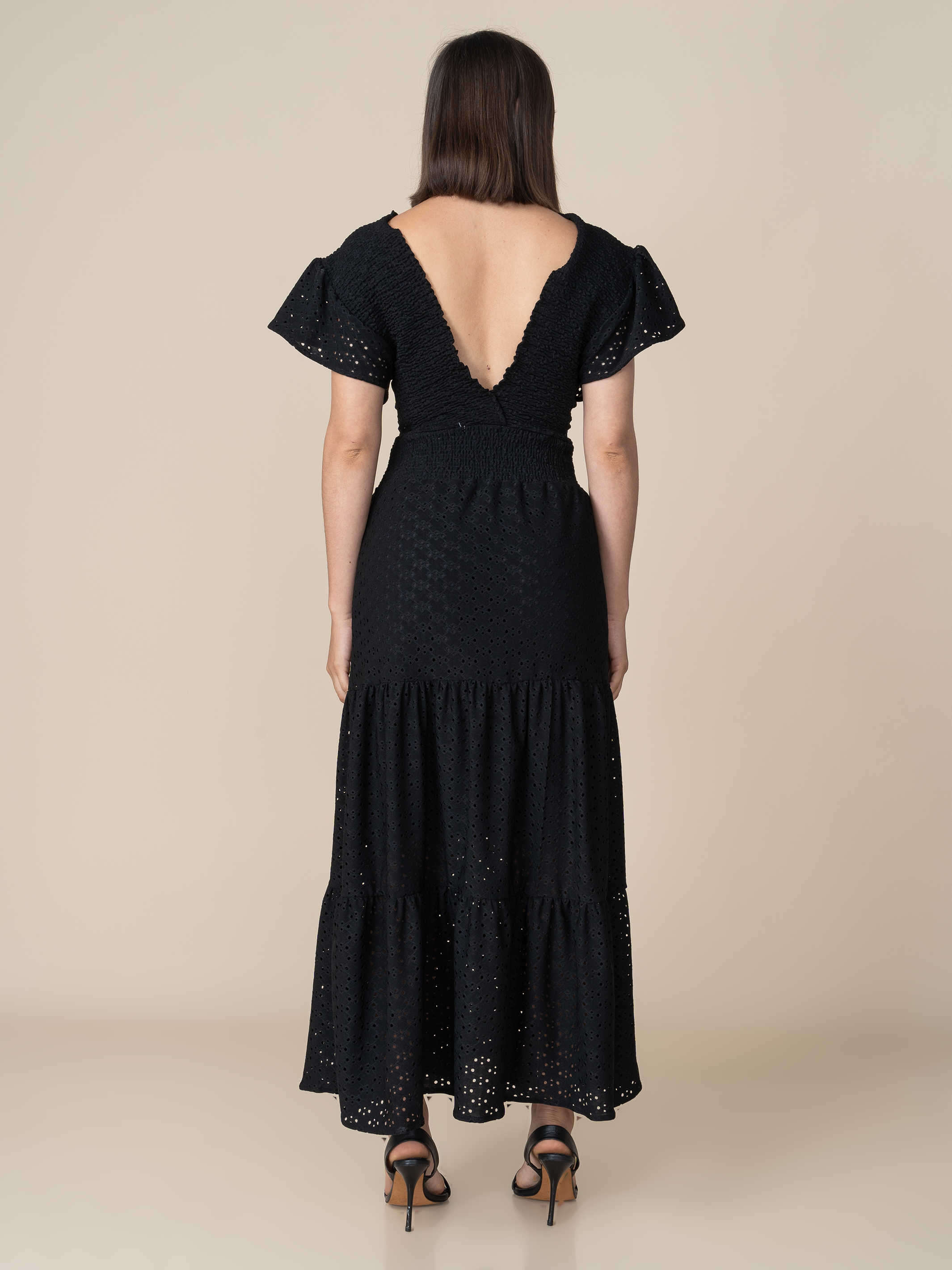 Vestido de Broderie Estela Negro