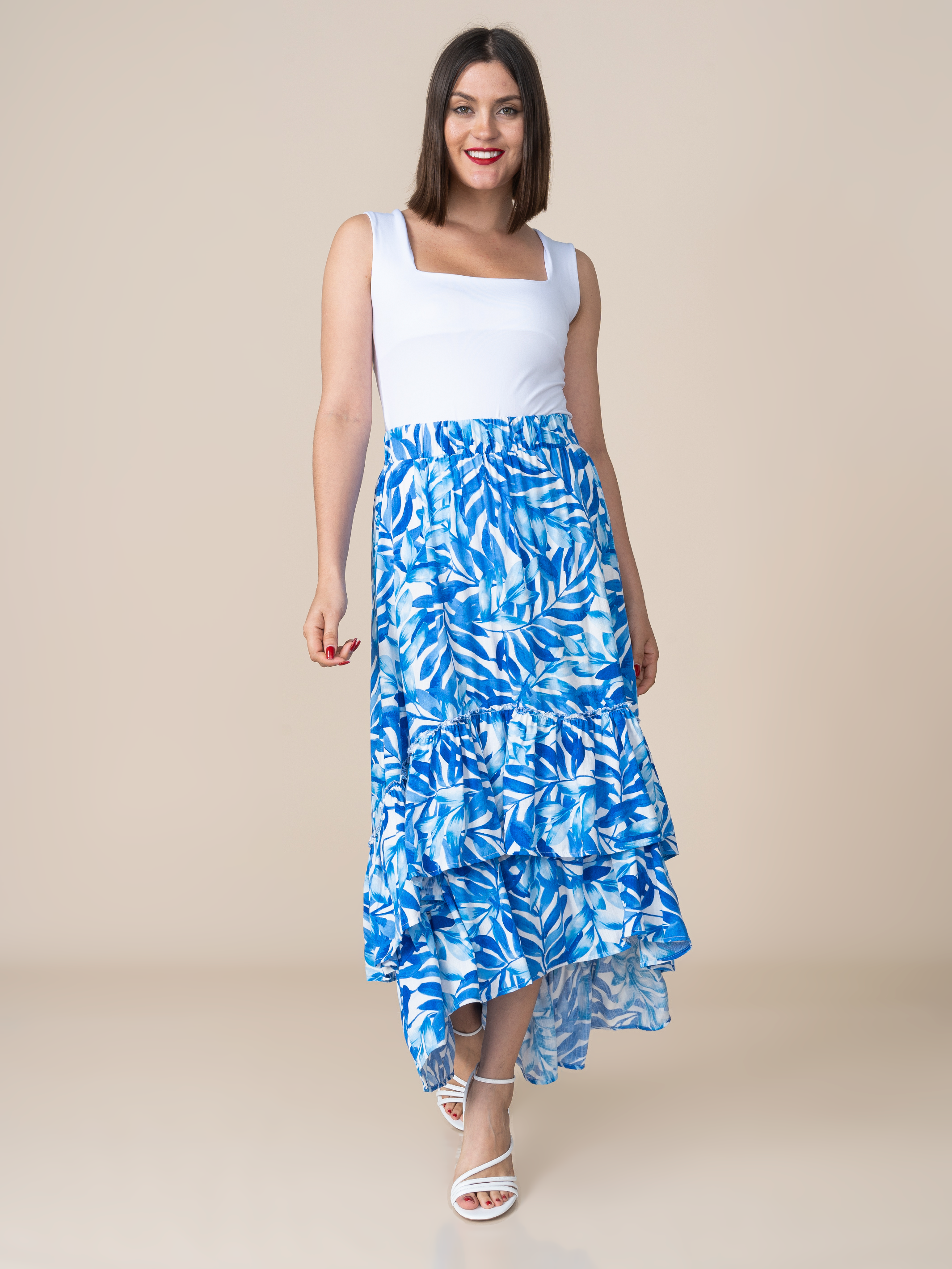 Falda Amanda Estampada Azul