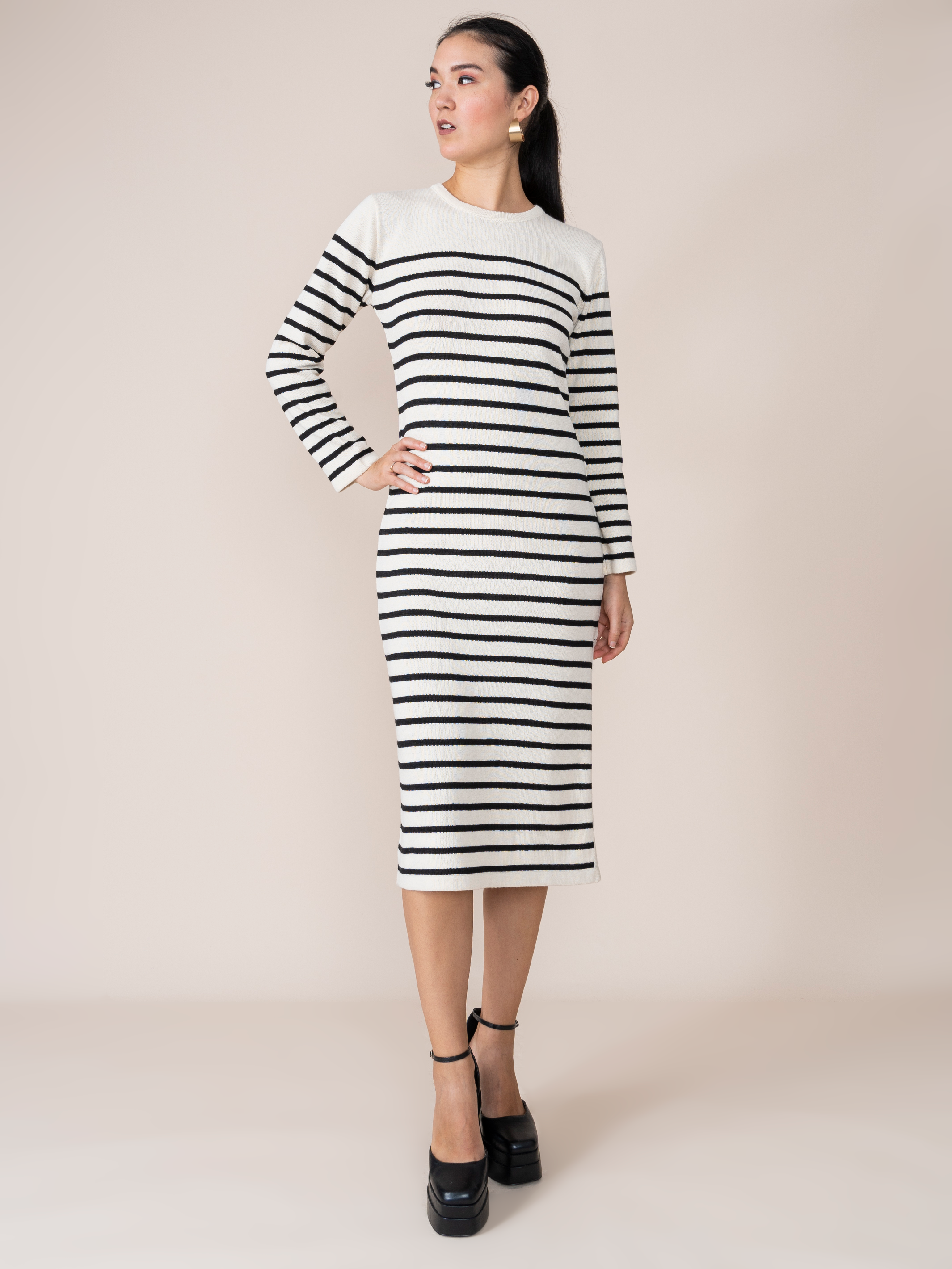 Vestido Tejido Lisbet Rayas Negras