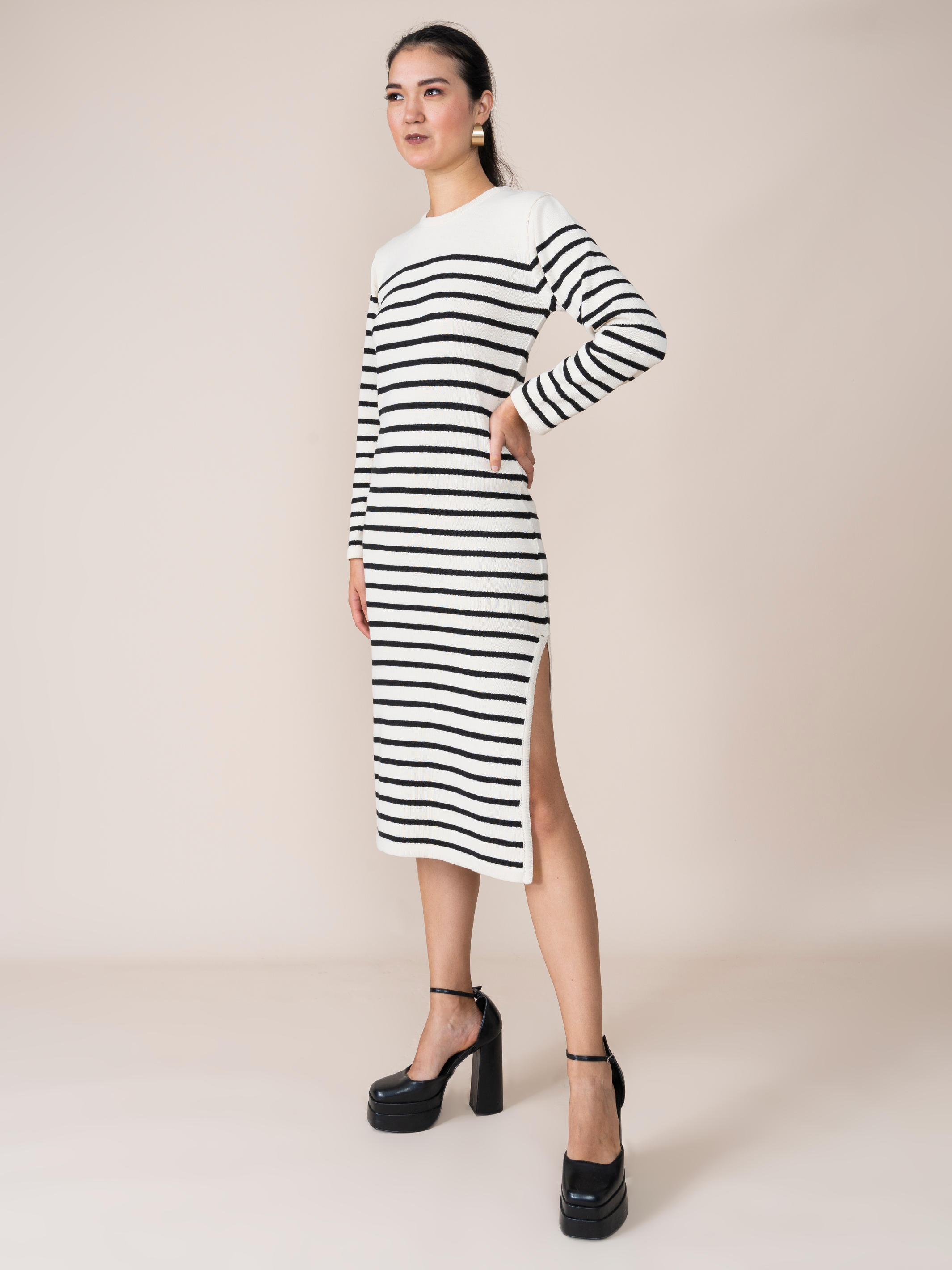 Vestido Tejido Lisbet Rayas Negras