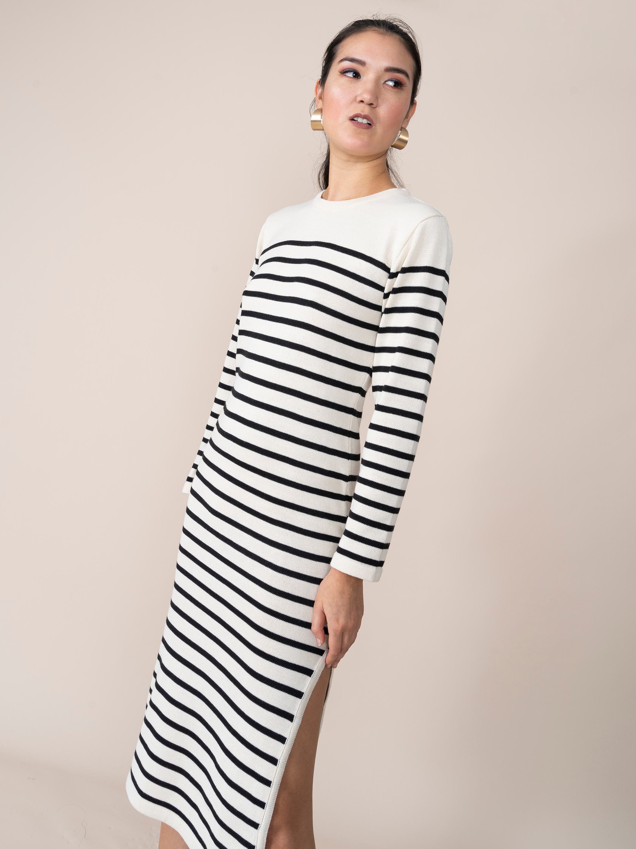 Vestido Tejido Lisbet Rayas Negras