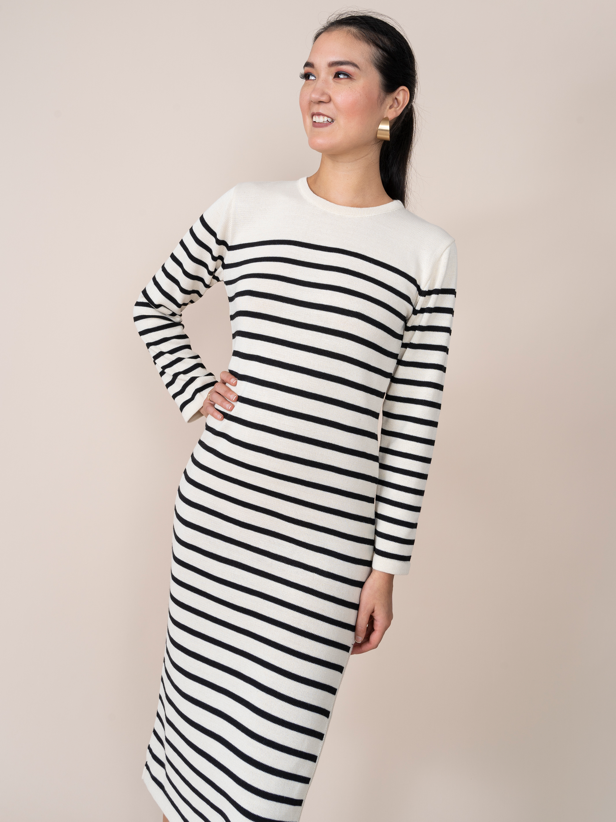 Vestido Tejido Lisbet Rayas Negras