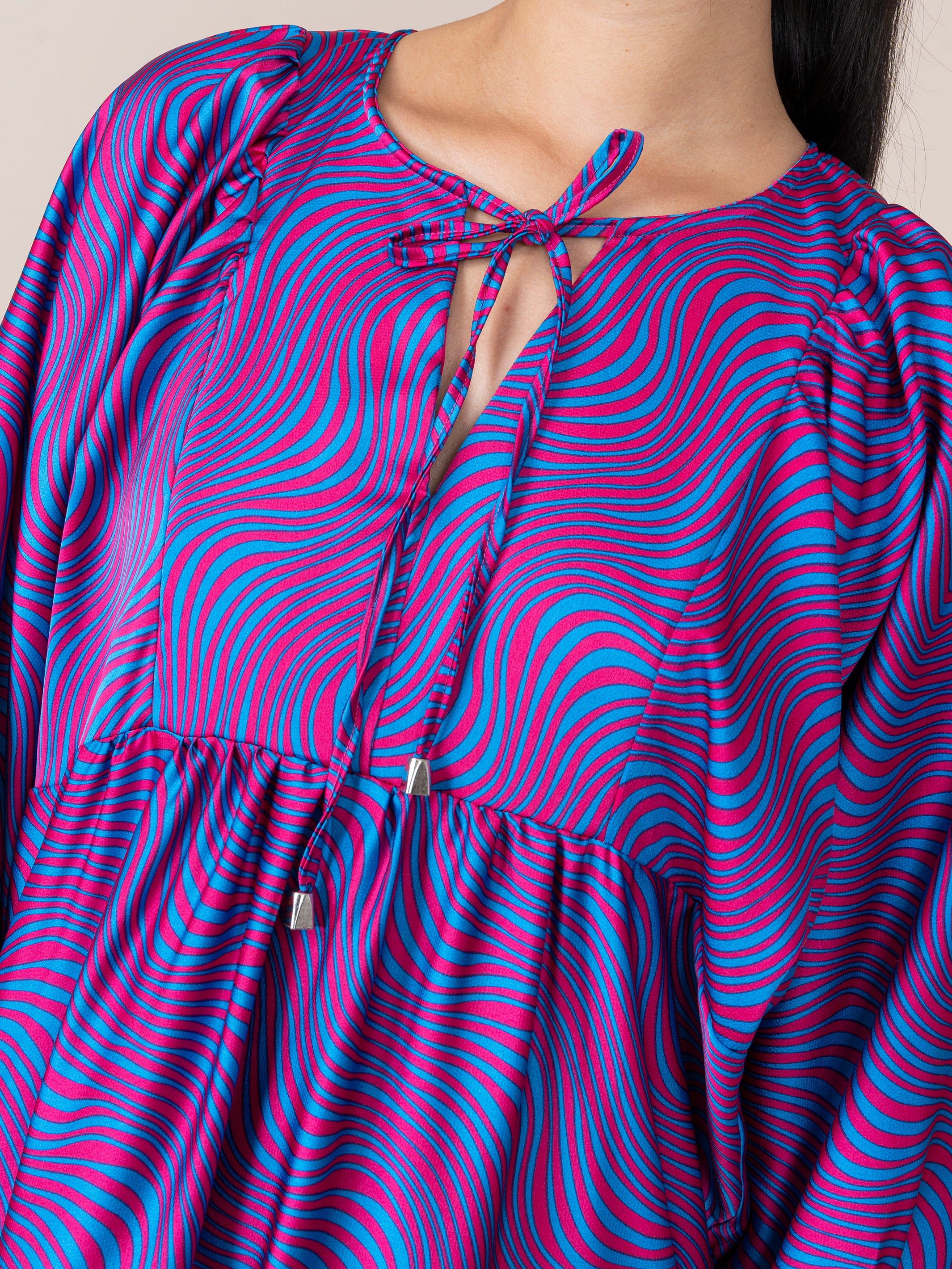 Vestido Lupe Azul/ Fucsia