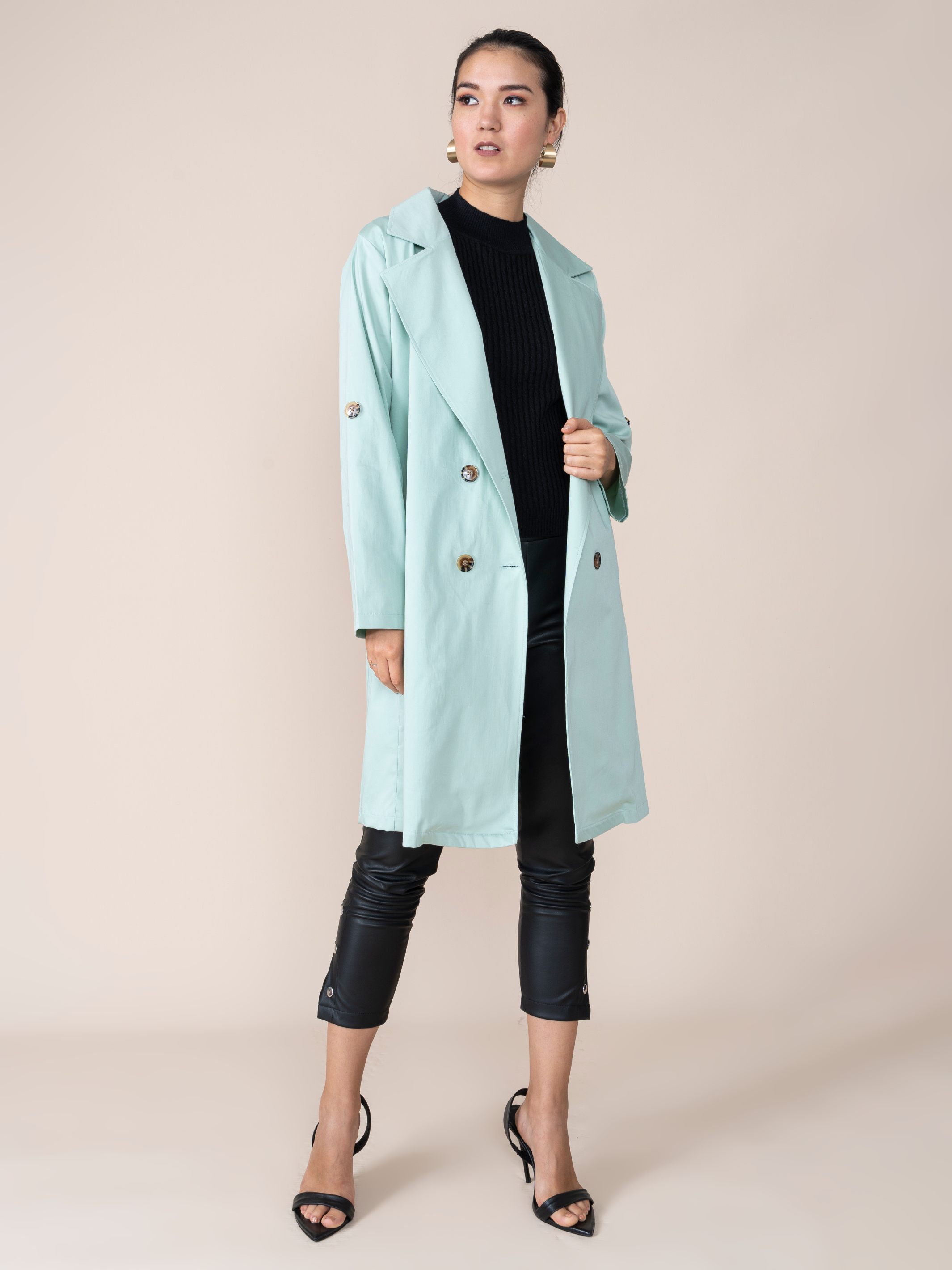 Cream Short Trench Vest