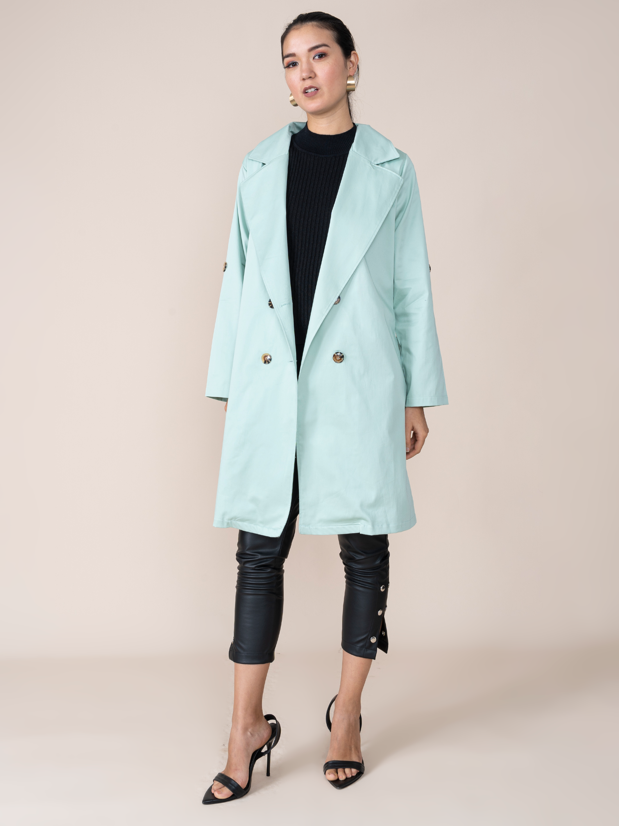 Cream Short Trench Vest