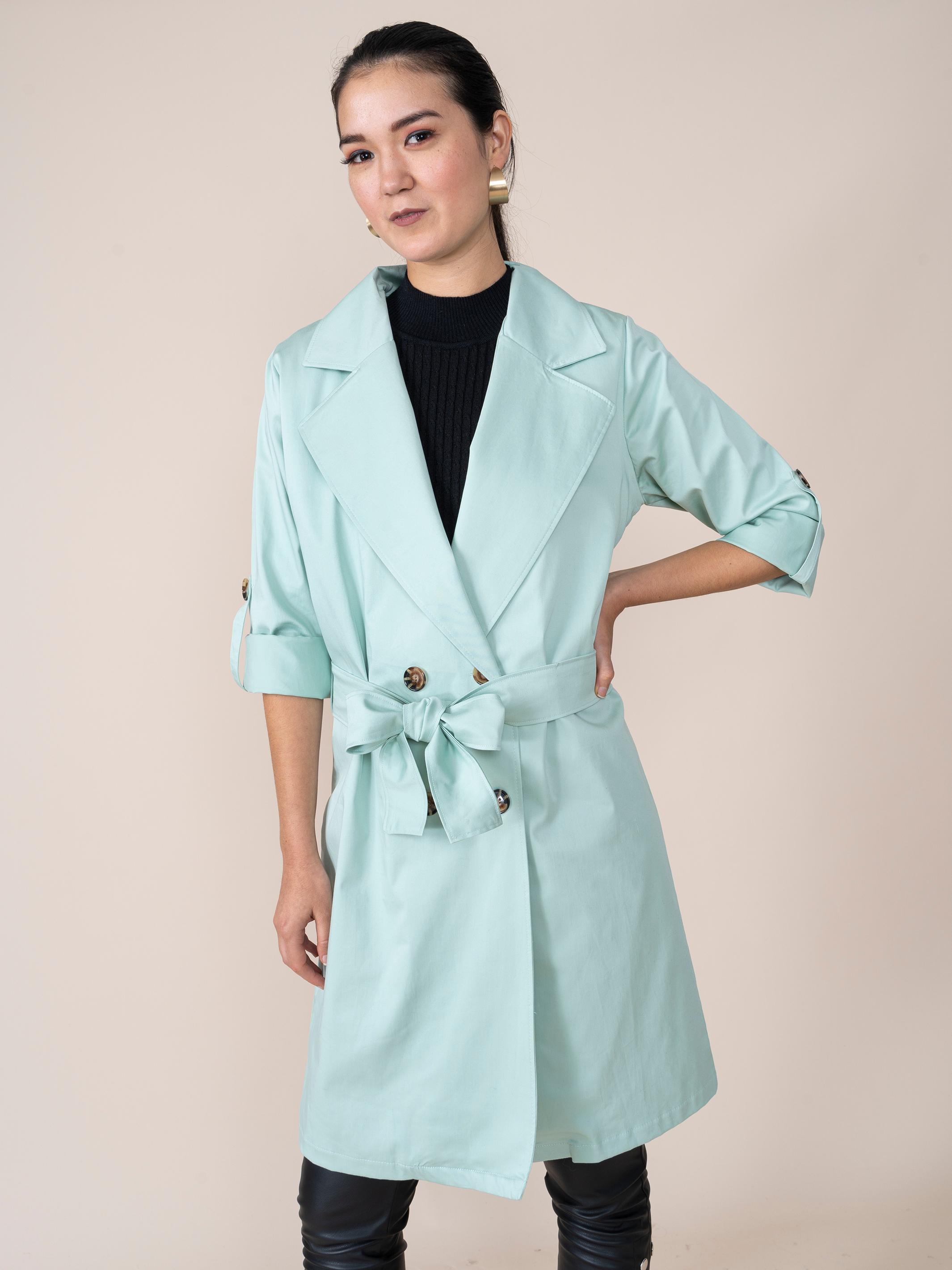 Cream Short Trench Vest